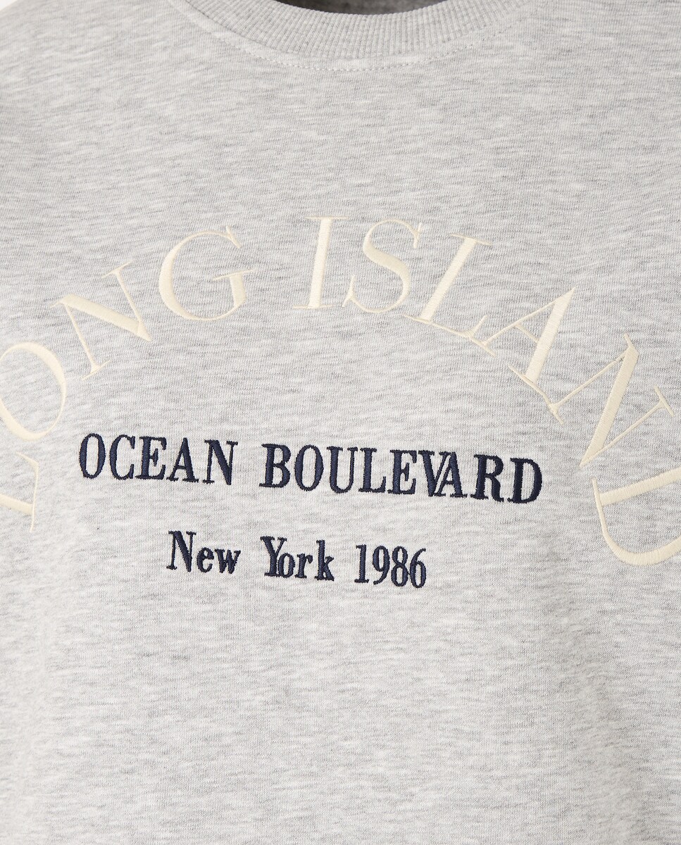 Sweatshirt Lisa de Algodão Cinzento-claro-6