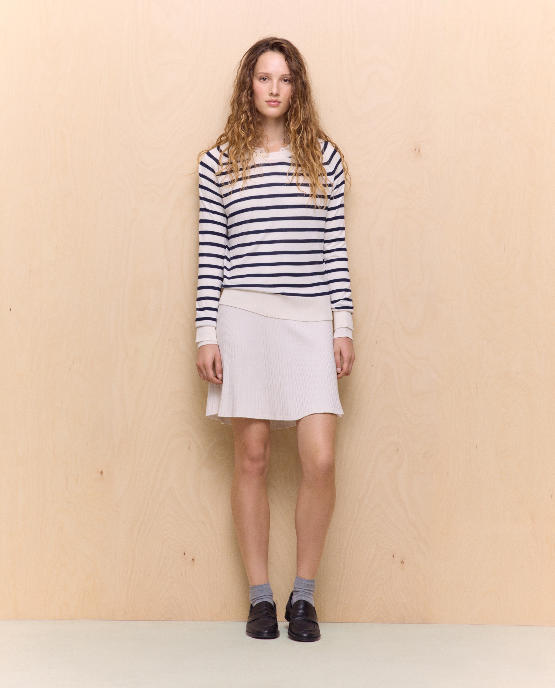 Camisola de Malha de Viscose Lisa Branco-2