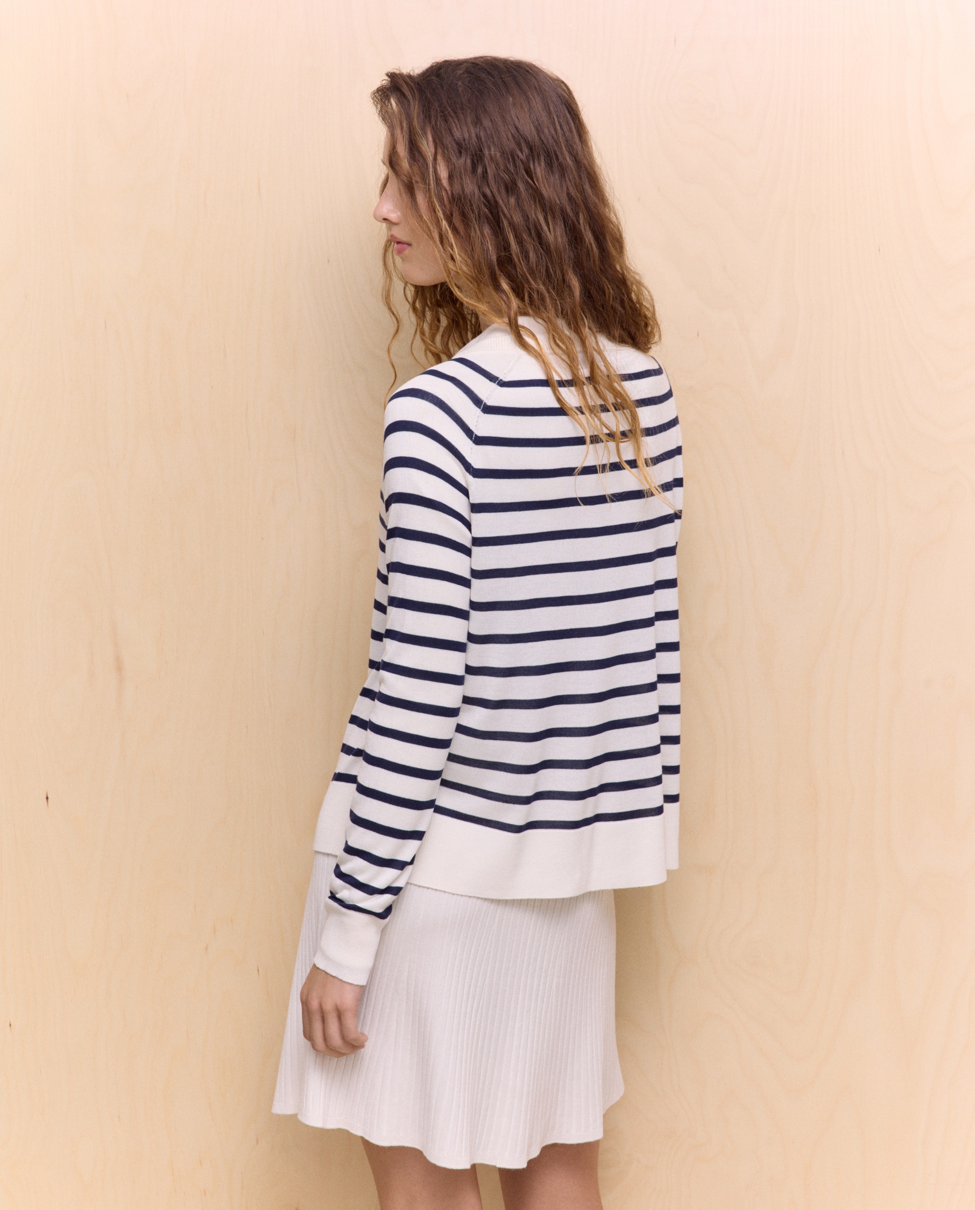 Camisola de Malha de Viscose Lisa Branco-3