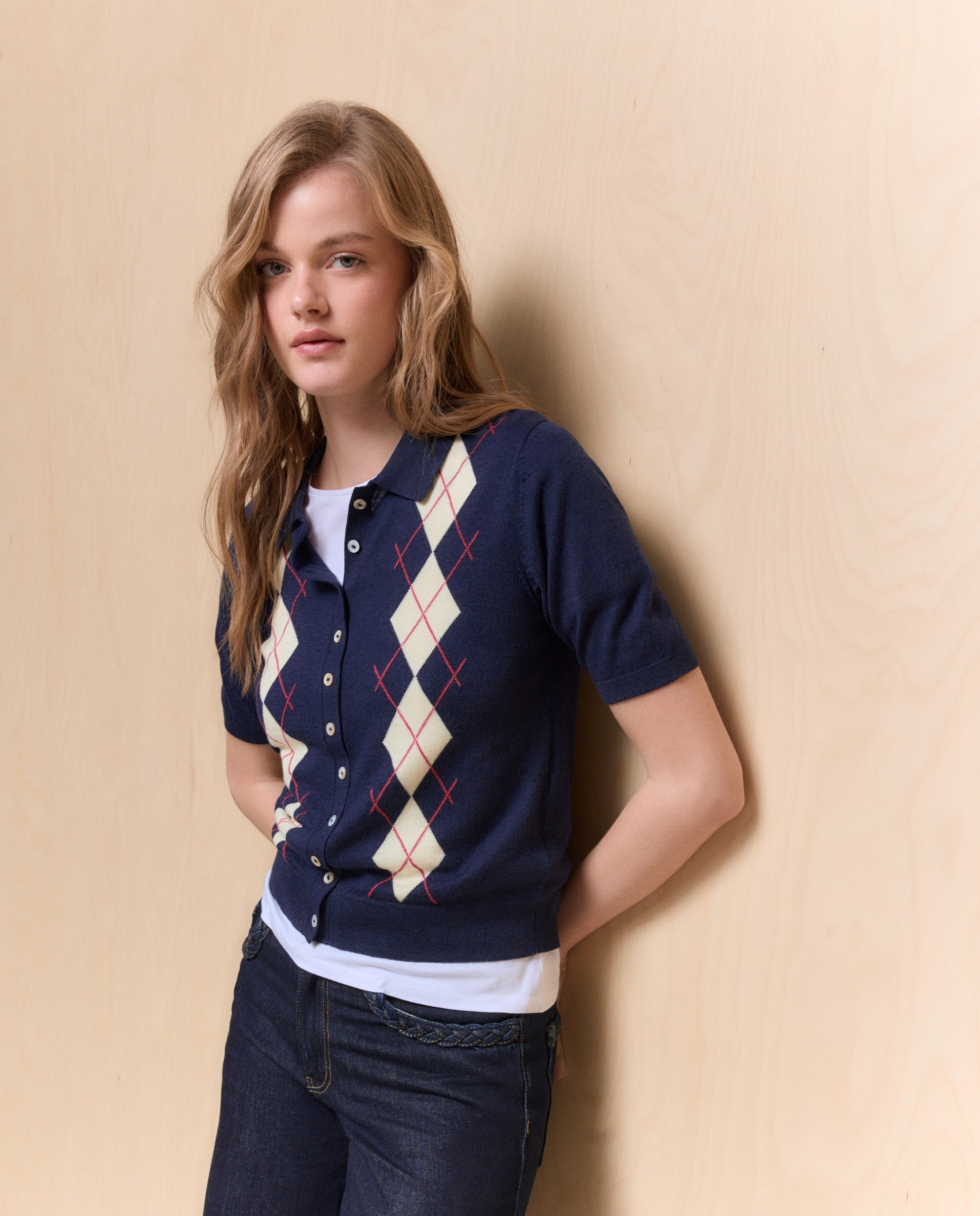 Imagen 0 de Jersey de viscosa lisa de mujer Azul