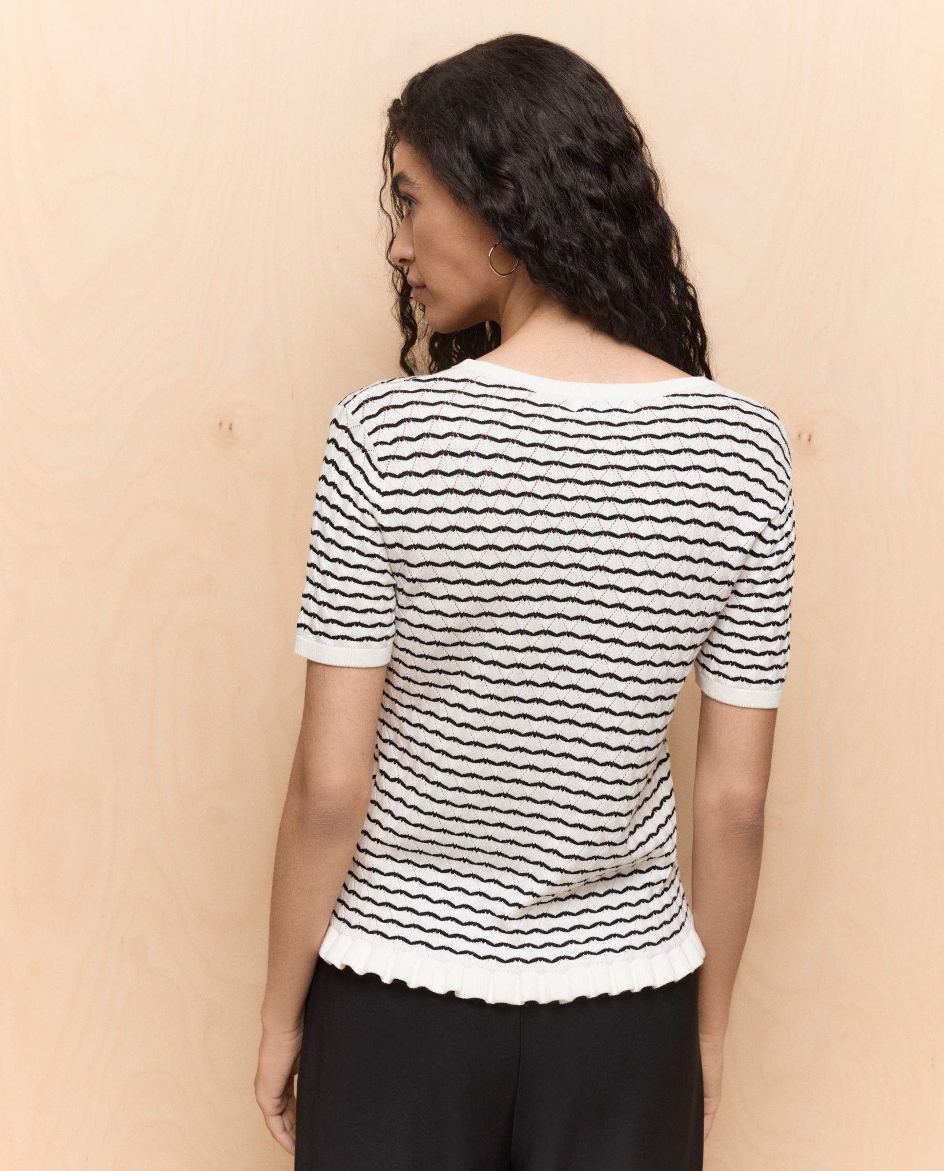 Jersey de mujer manga corta estructura - Easy Wear - 120 Crudo Blanco roto-4