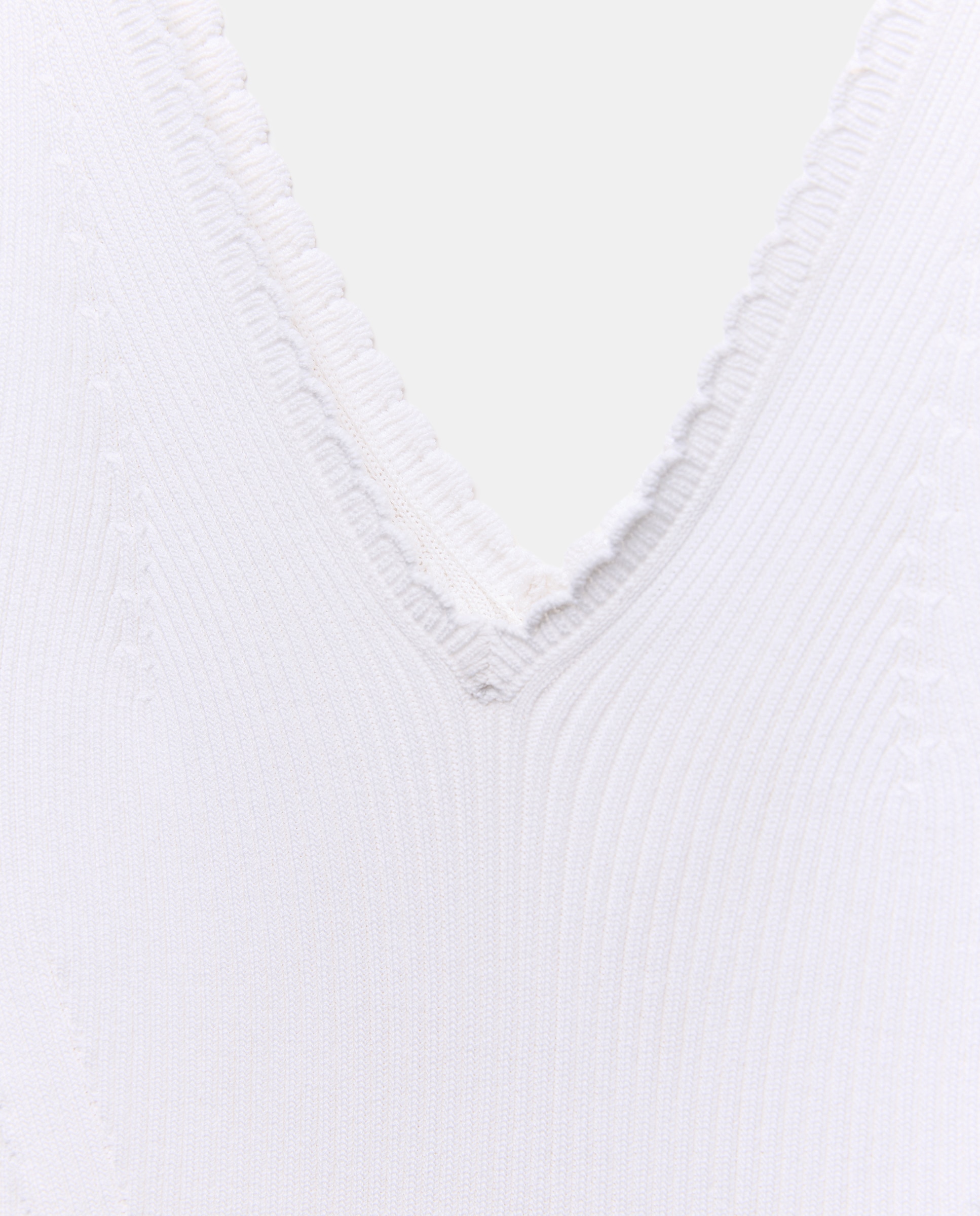 Camisola de Malha de Alças Caneladas Branco-marfim-6