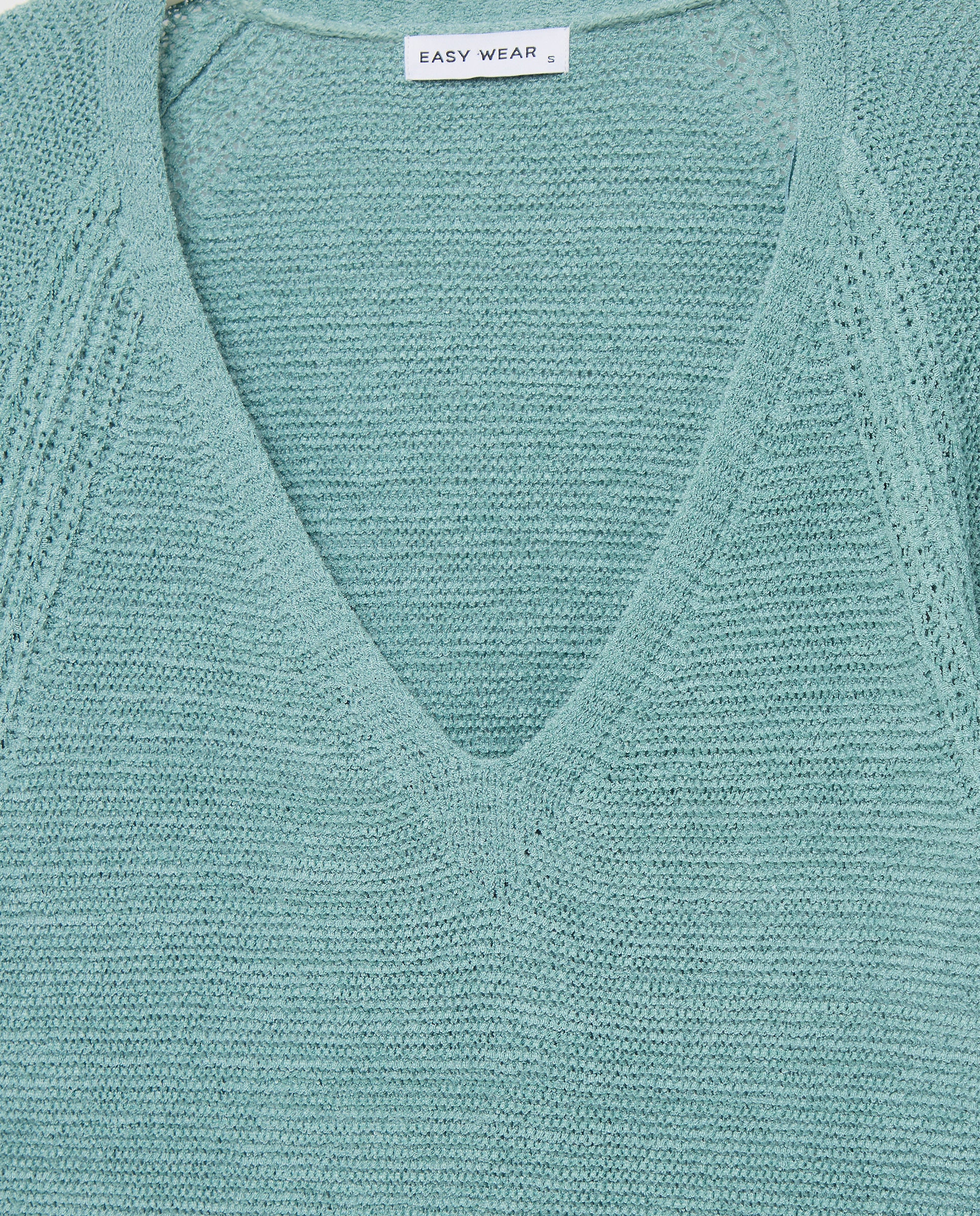 Camisola de Malha com Microfita e Estrutura Verde Pato-6