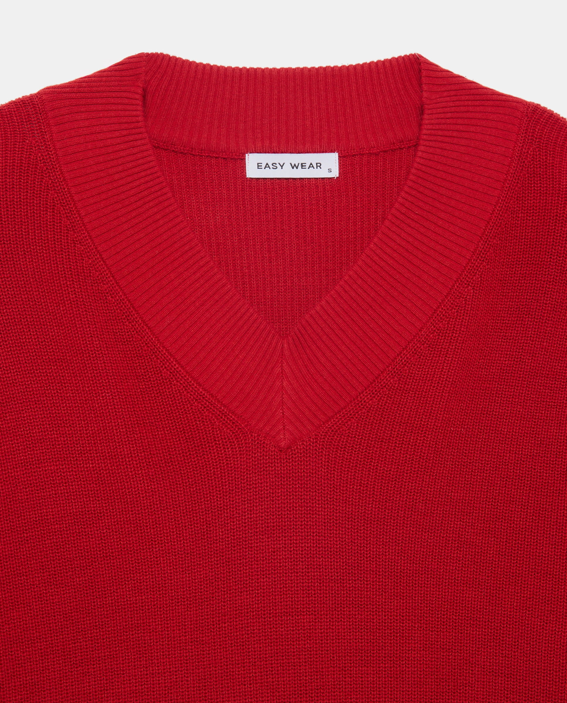 Camisola de Malha com Estrutura e Decote em Bico Azul-marinho-2