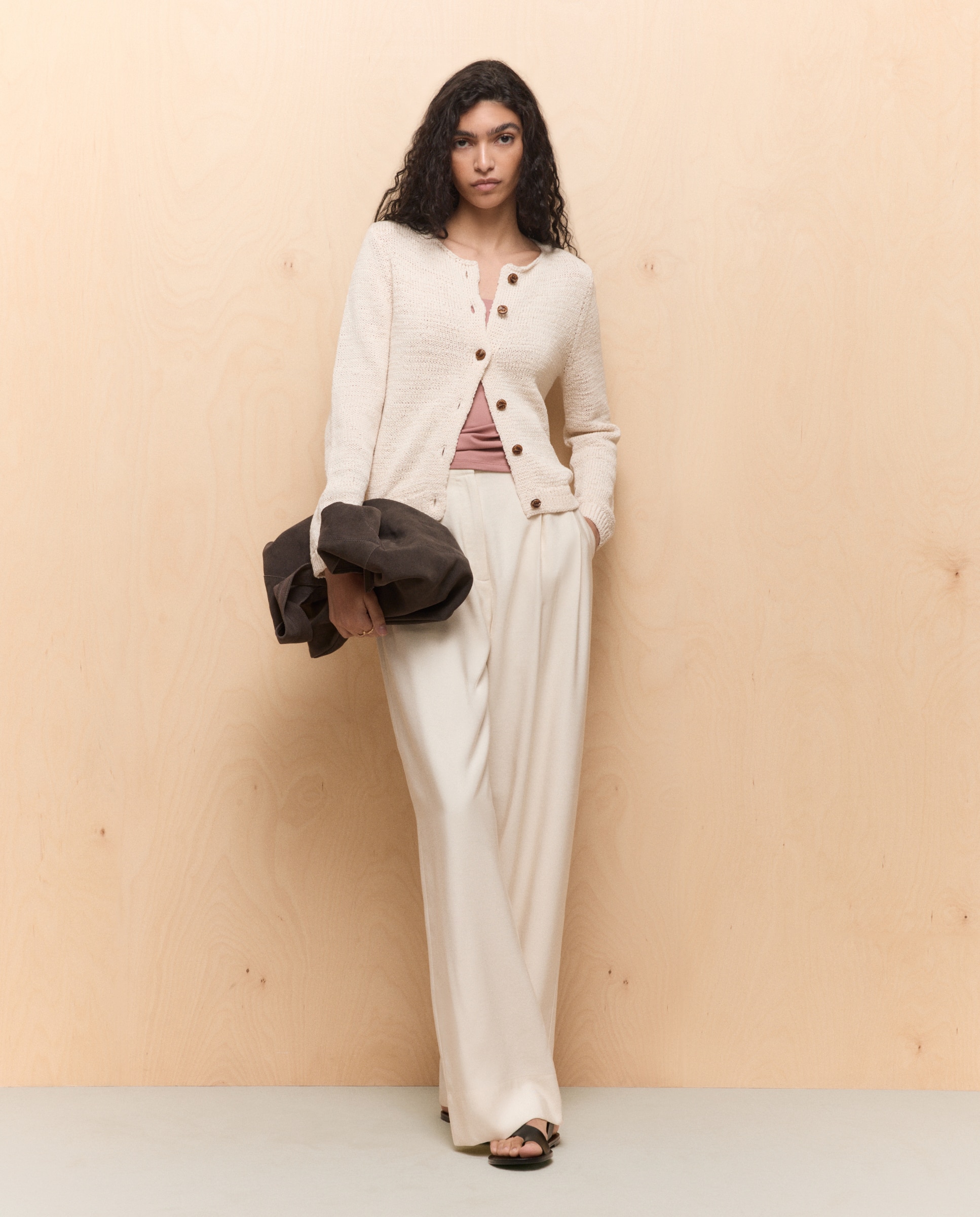 Imagen 2 de Chaqueta de mujer de punto lisa - Easy Wear - Beige Beige