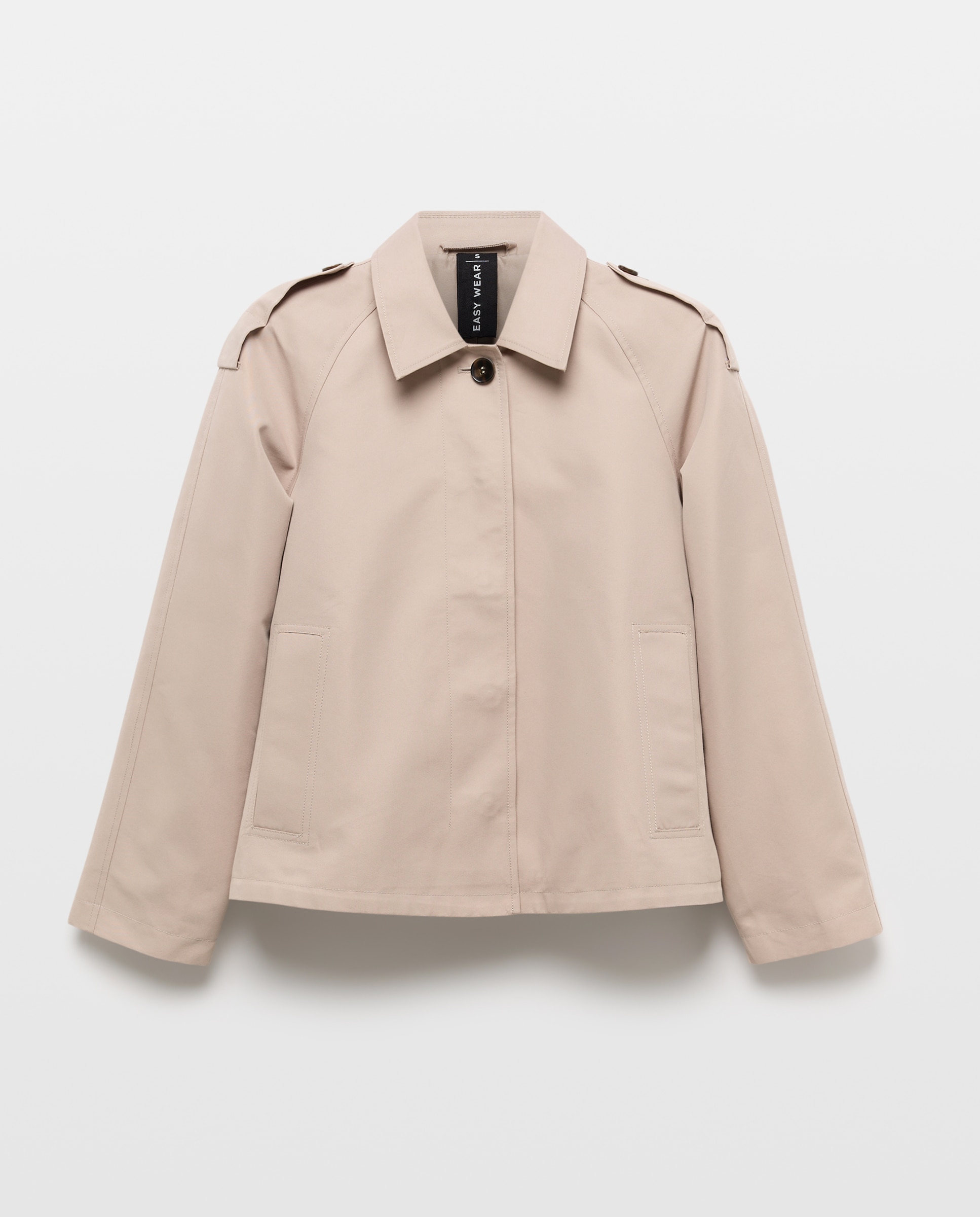 Gabardina corta lisa de mujer - Easy Wear - 730 Camel Tostado-5
