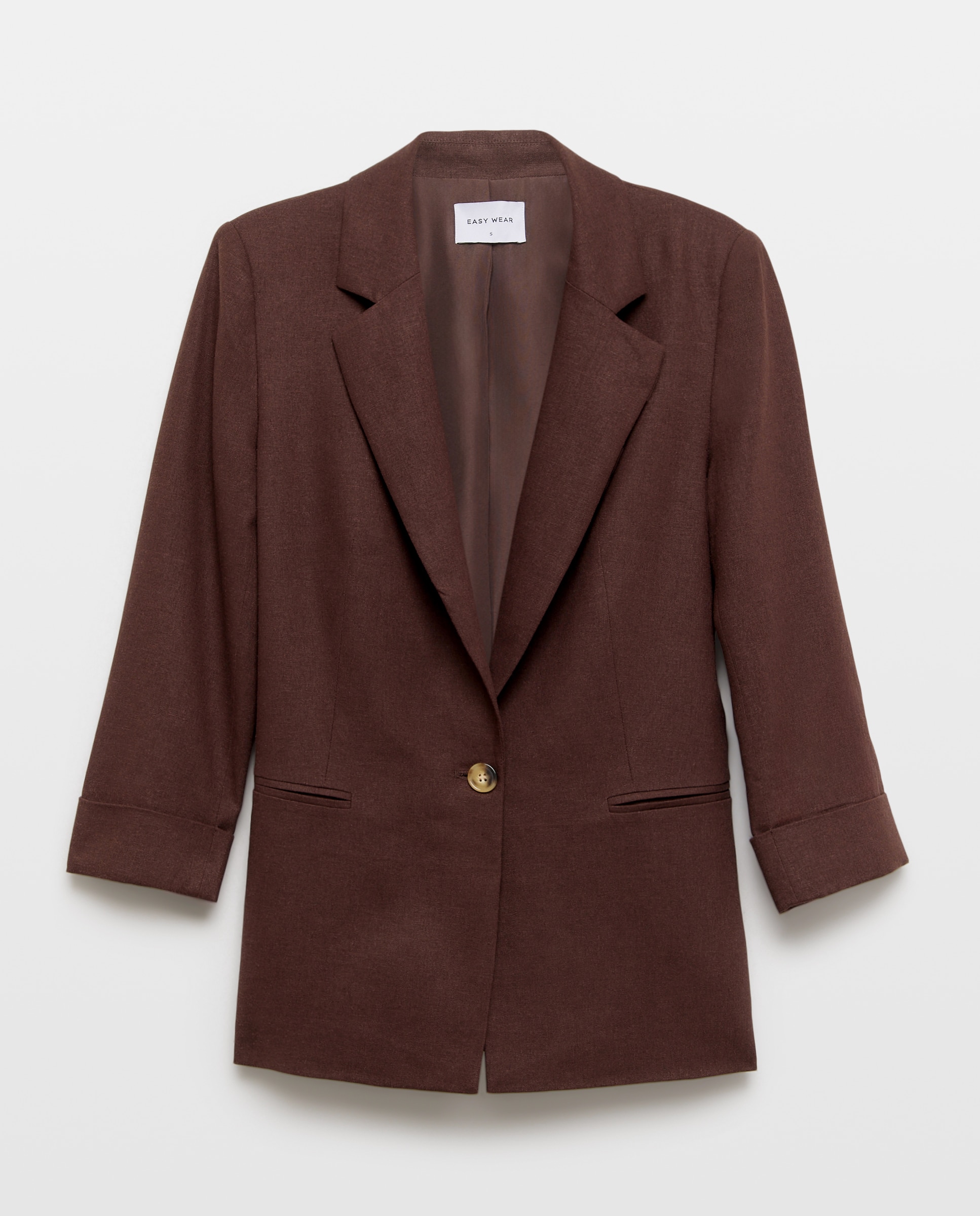 Blazer de mujer lino puño con vuelta - Easy Wear - 240 Fucsia Chocolate-4