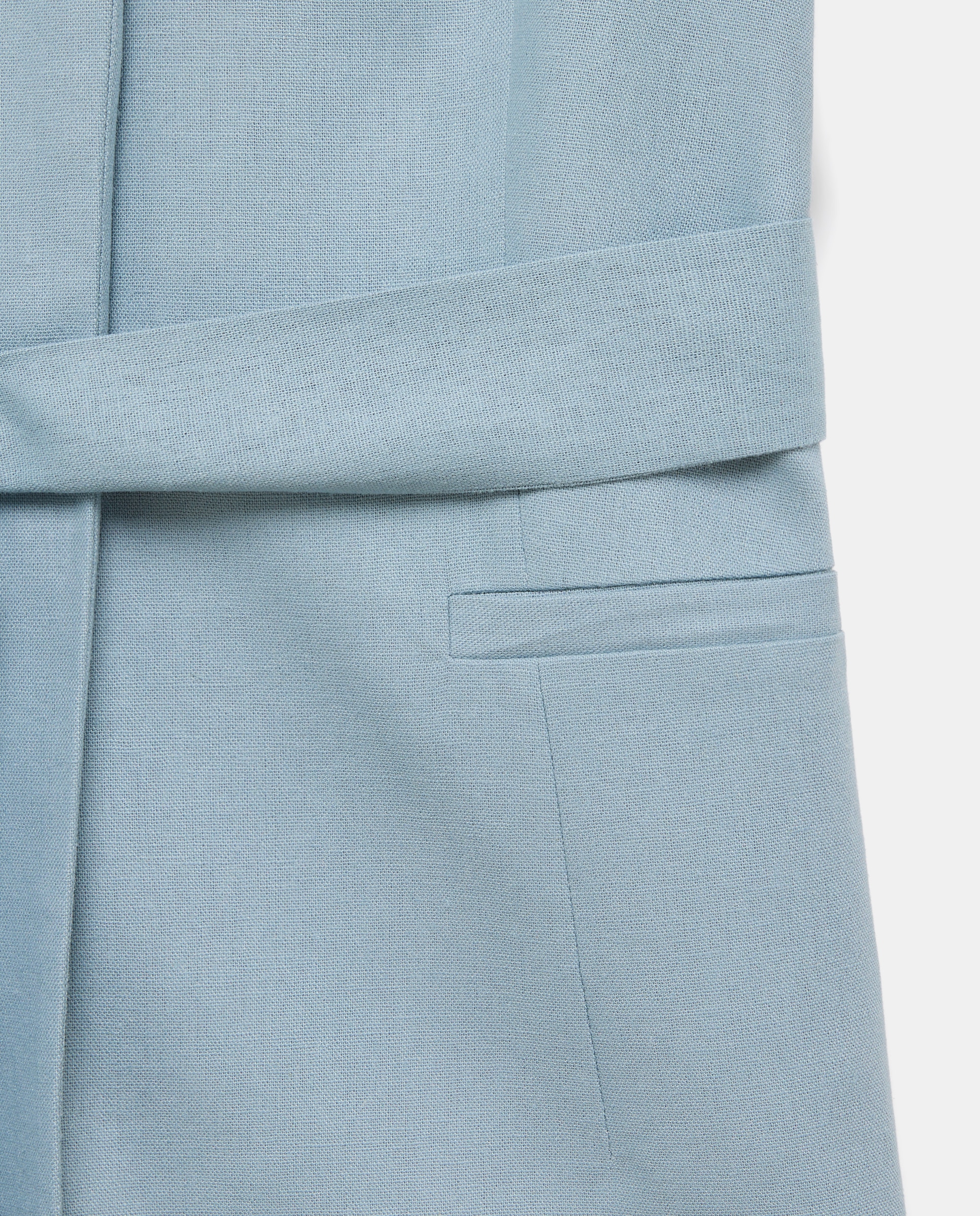 Colete de Linho com Cinto 400 Azul-5