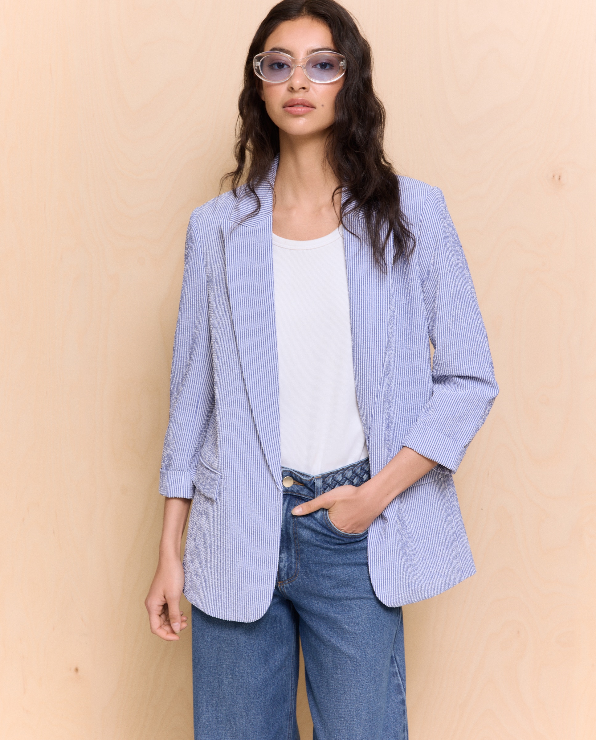 Imagem 0 de Blazer com Efeito Enrugado