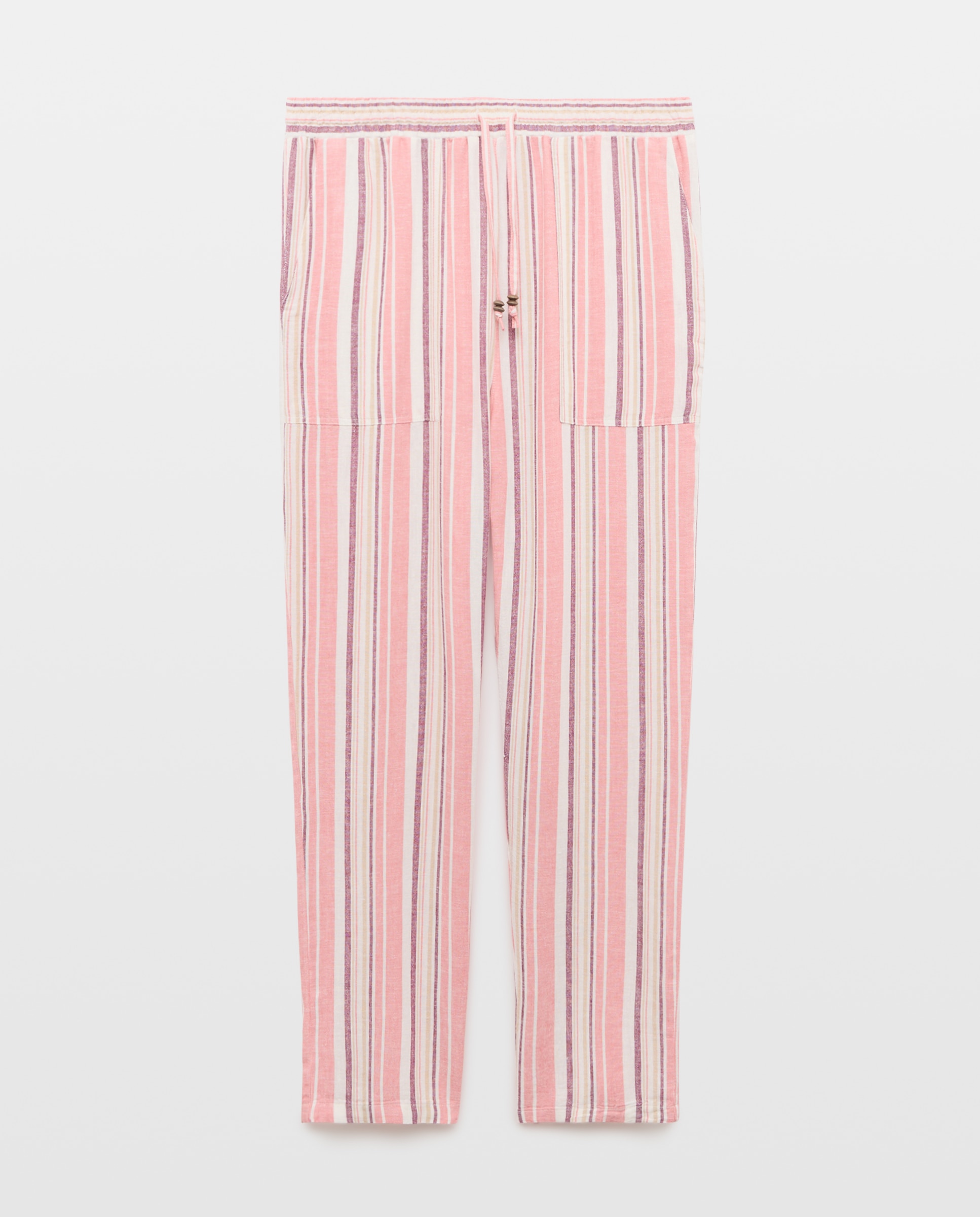 Joggers Fluidas com Linho Rosa-4