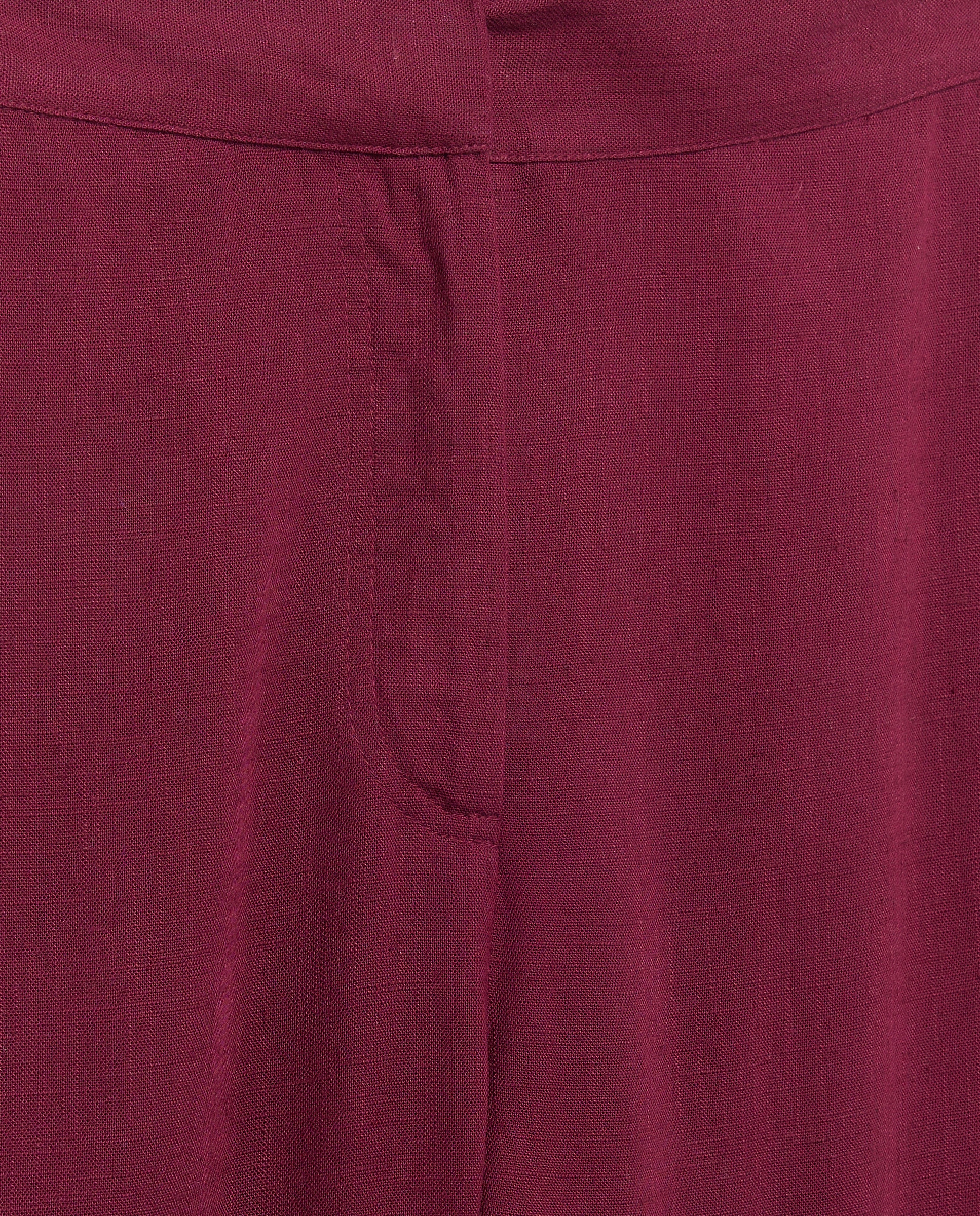 Calças Tipo Culotte com Linho Bordeaux-5