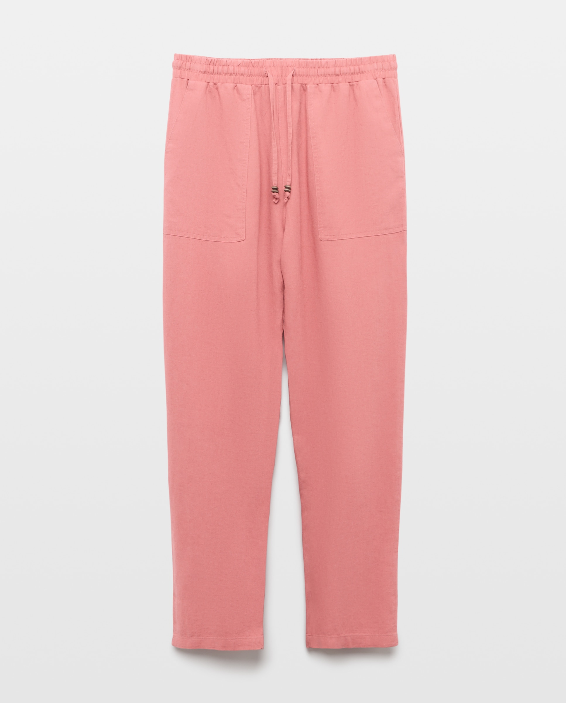 Pantalón fluido jogger con lino - Easy Wear - 220 Rosa palo 220 Rosa palo-4