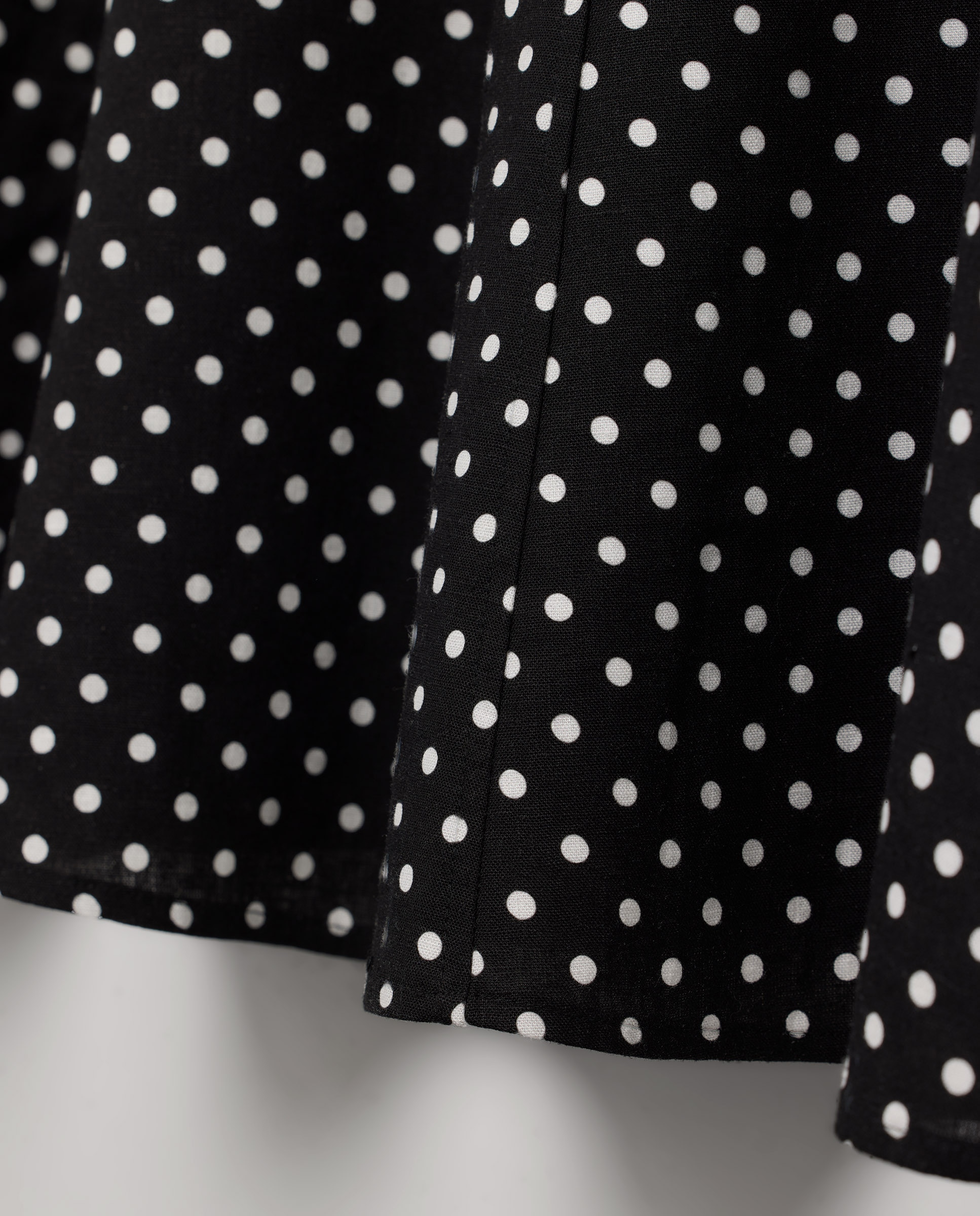 Saia midi com linho Preto-5
