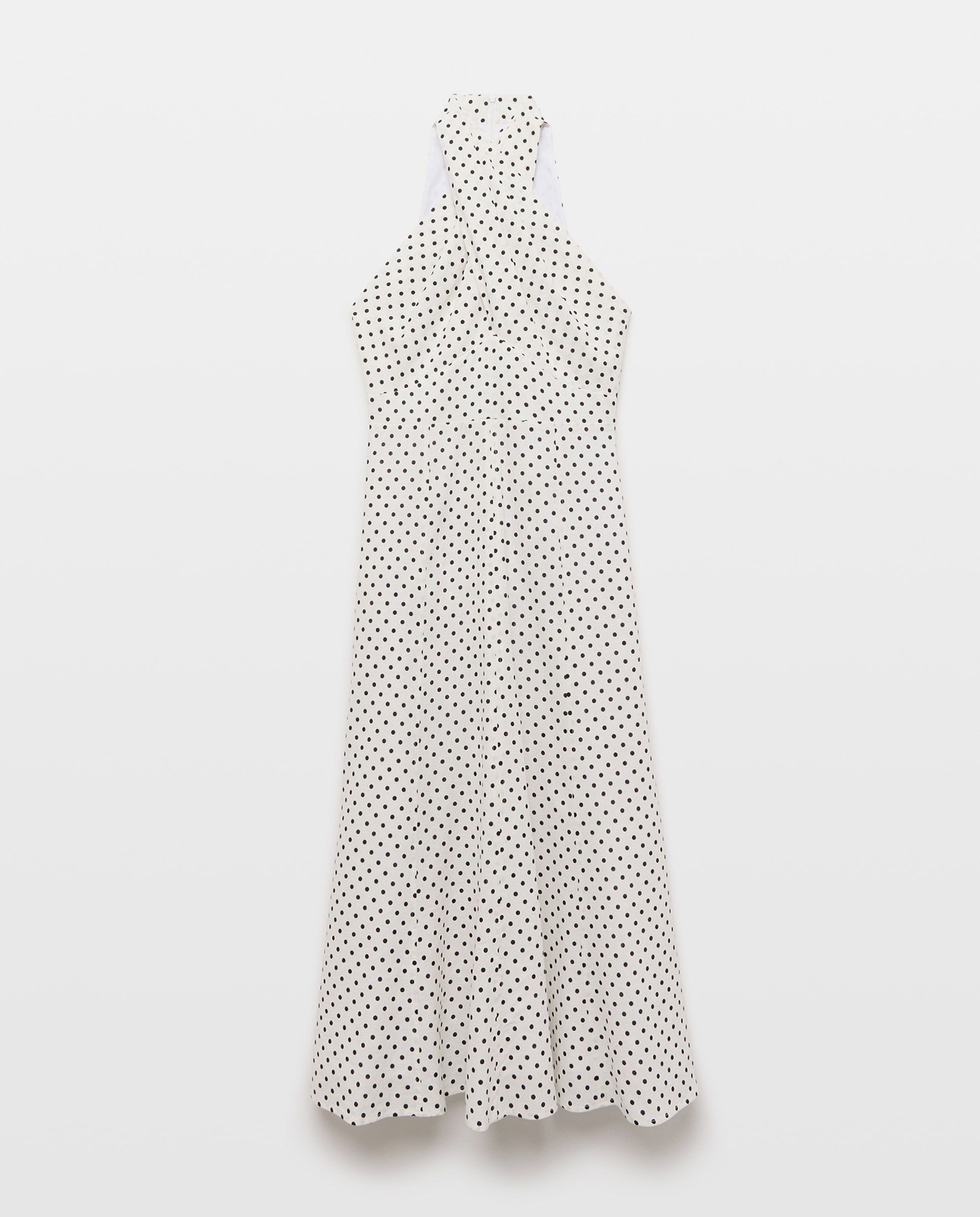 Vestido Midi de Linho com Gola Cruzada Branco-4