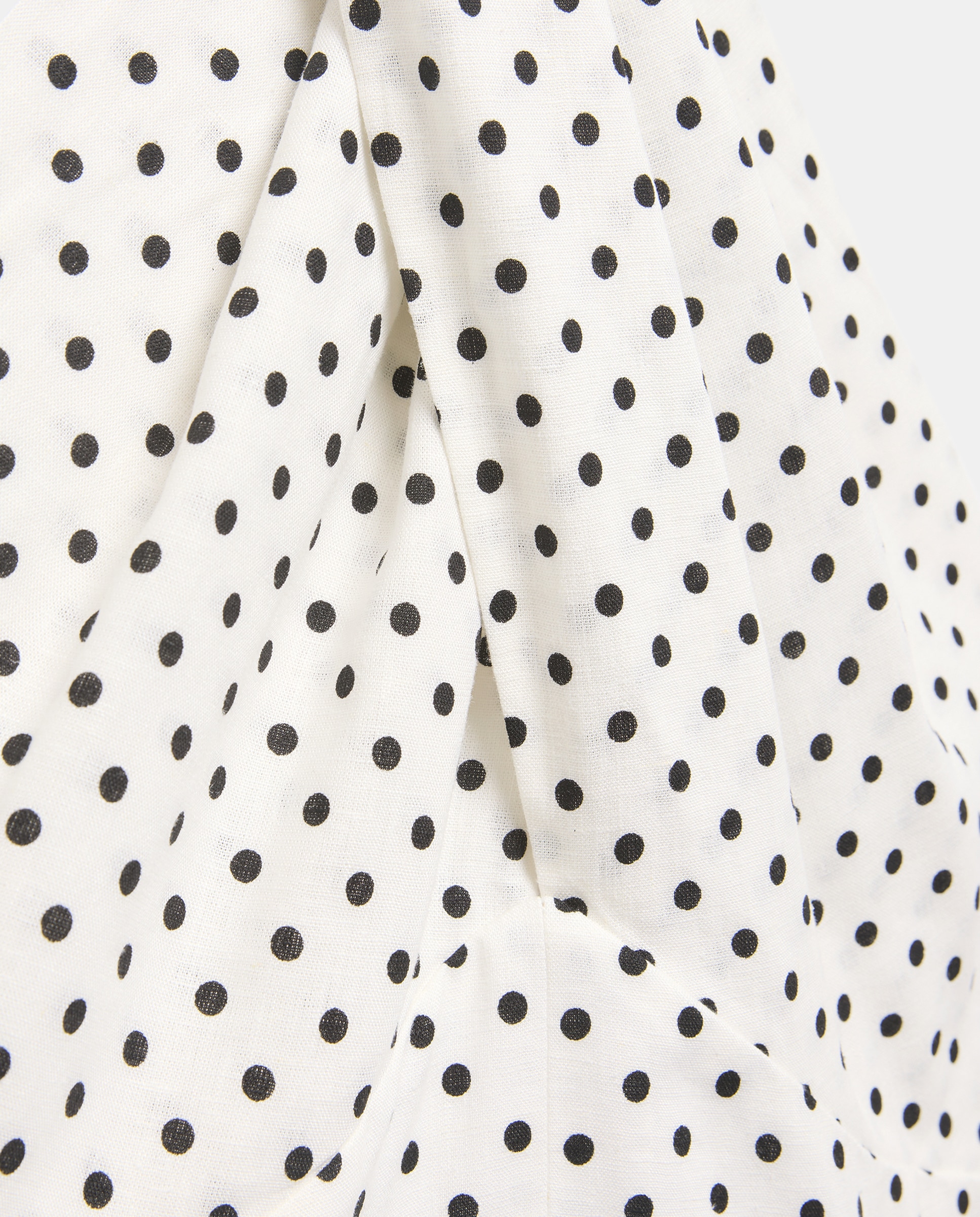 Vestido Midi de Linho com Gola Cruzada Branco-5