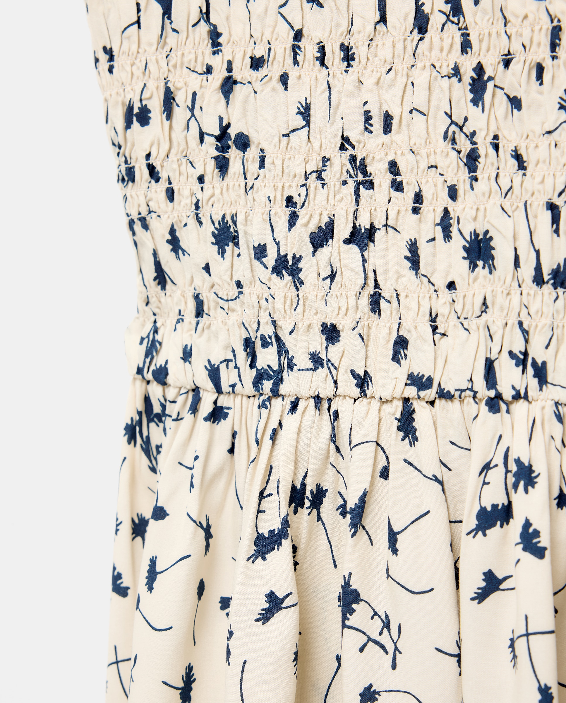 Vestido Curto sem Mangas e com Estampado Branco-6