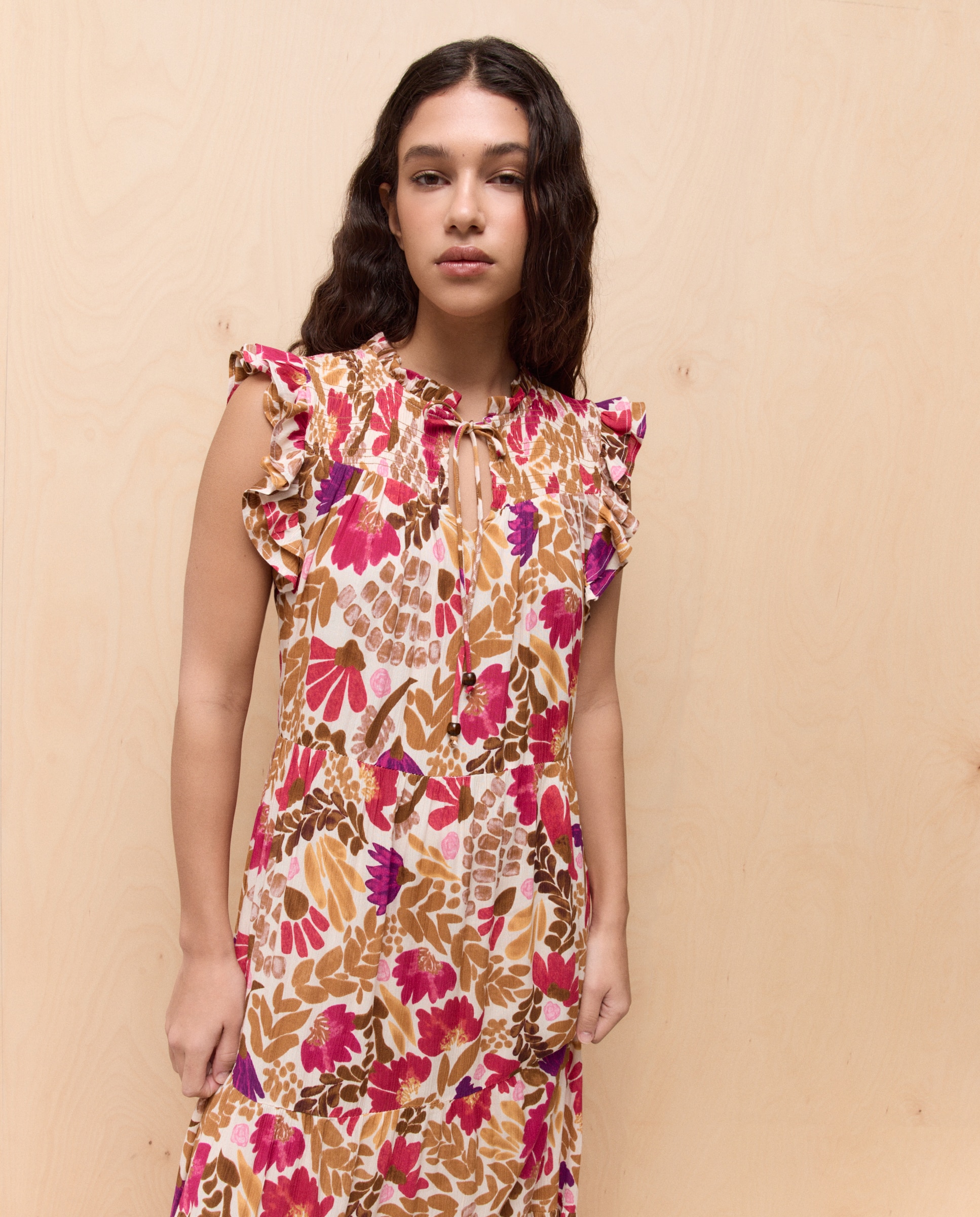 Vestido de mujer largo de bambula - Easy Wear - Blanco Blanco-3