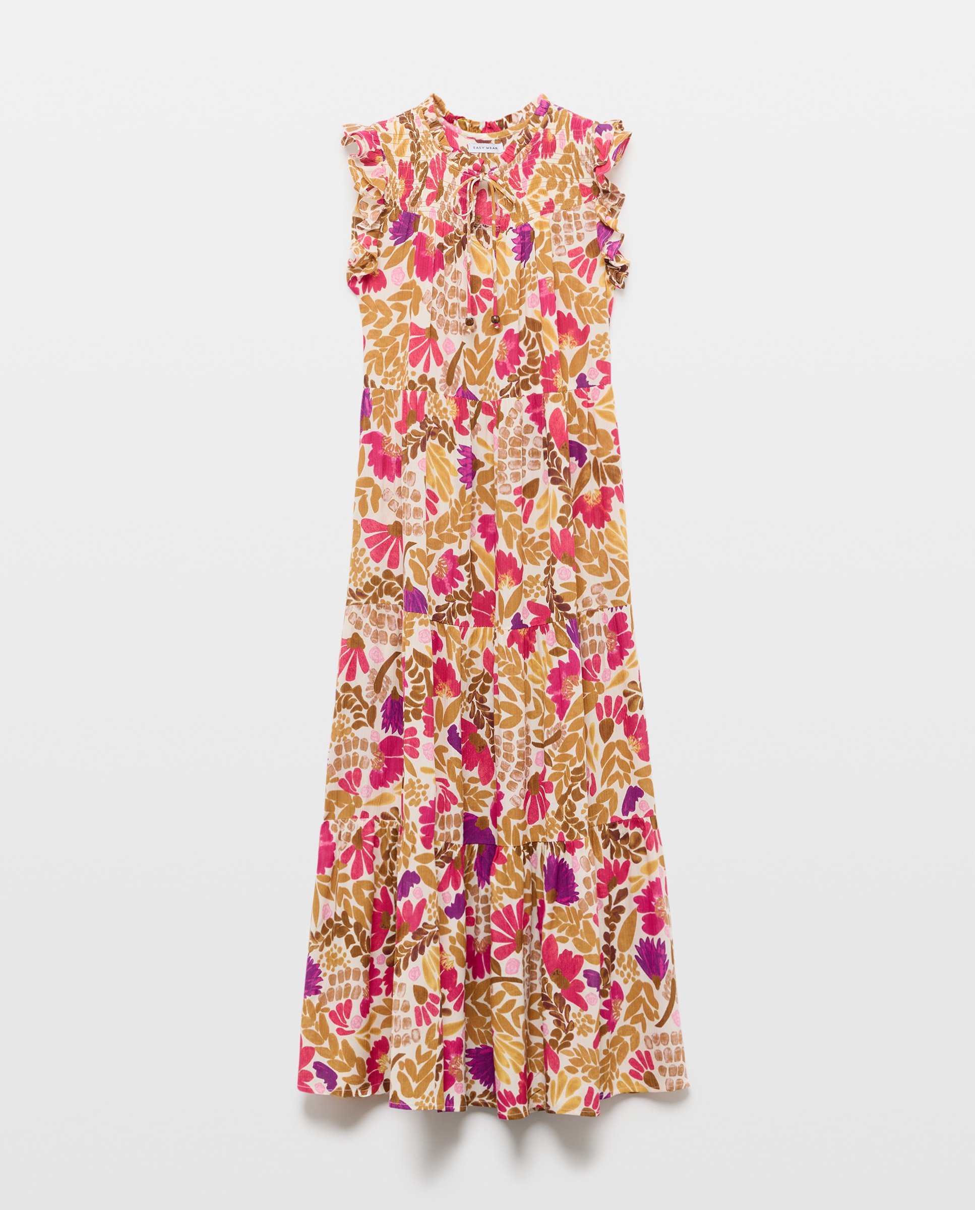 Vestido de mujer largo de bambula - Easy Wear - Blanco Blanco-5
