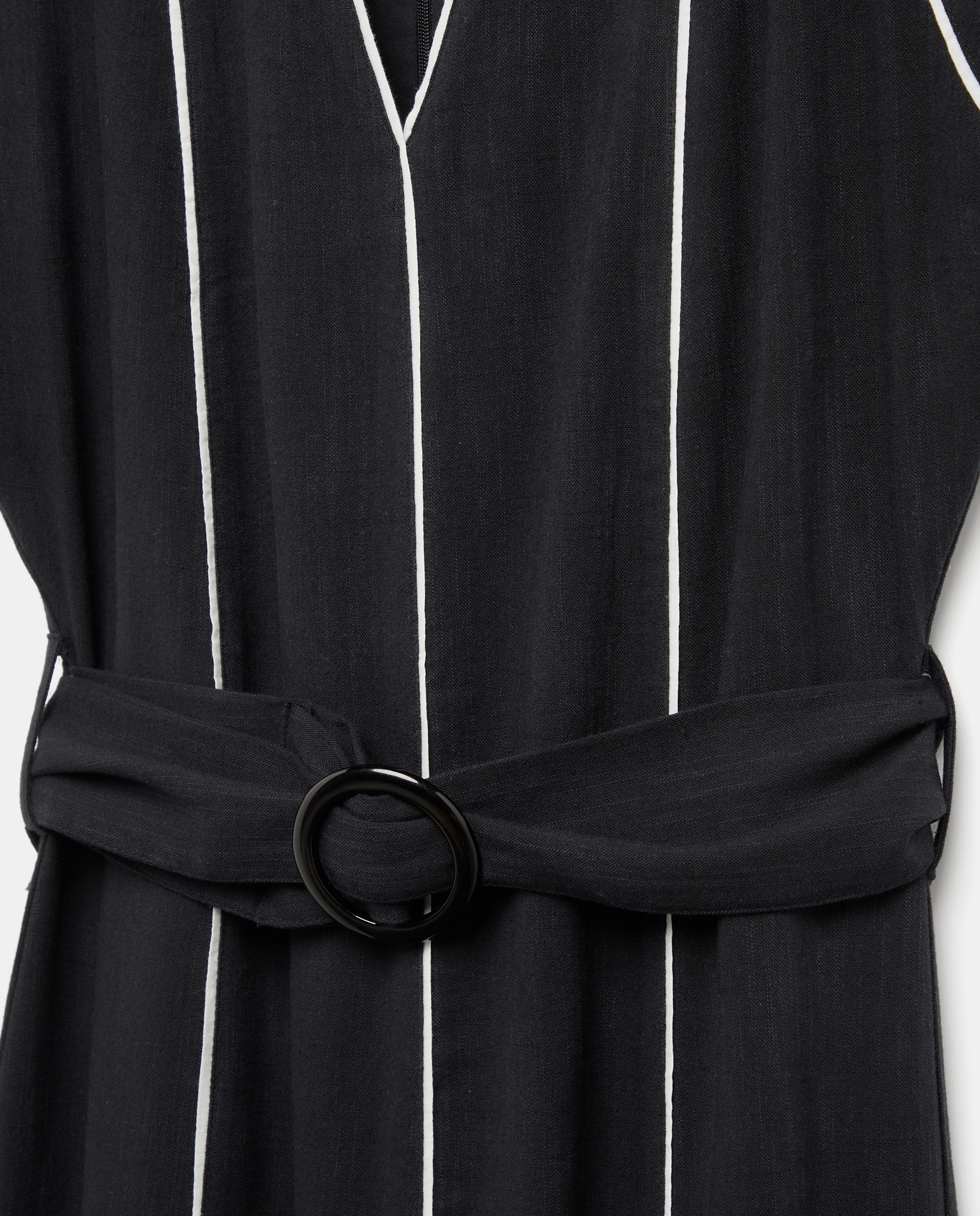 Vestido Midi com Vivos em Contraste no Cinto Preto-5