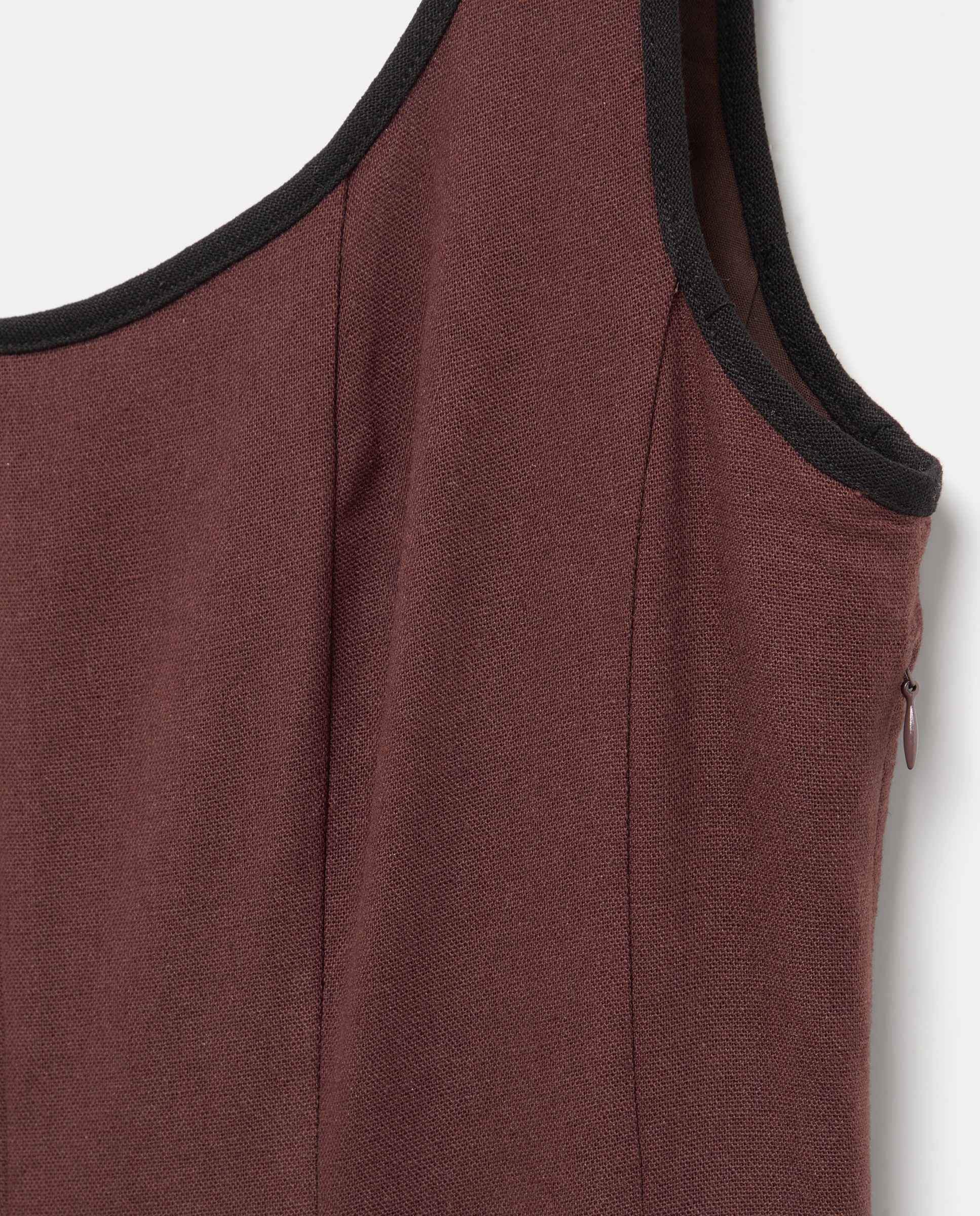 Vestido Midi com Vivos em Contraste Chocolate-6