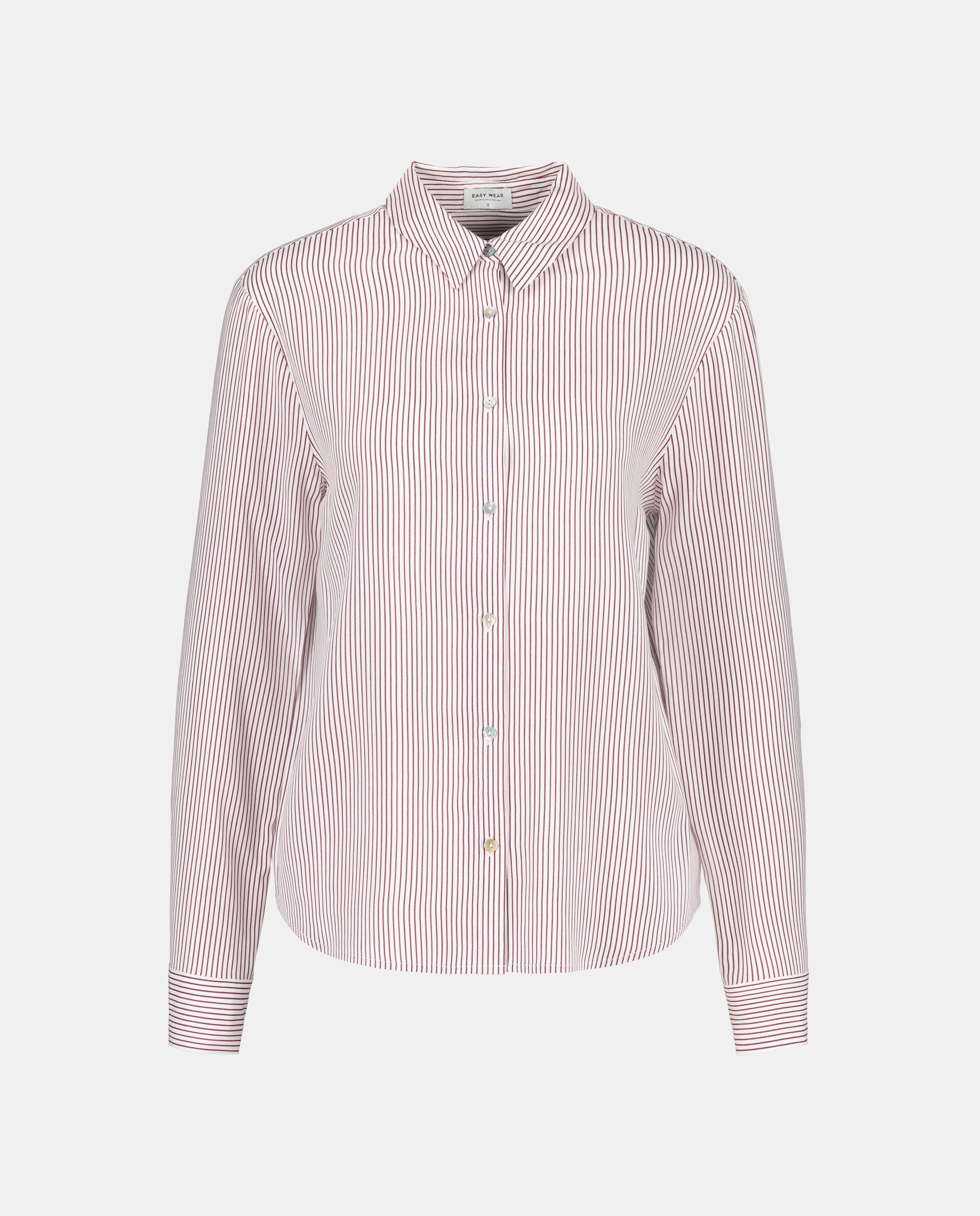 Camisa de Viscose com Manga Comprida Vermelho-5