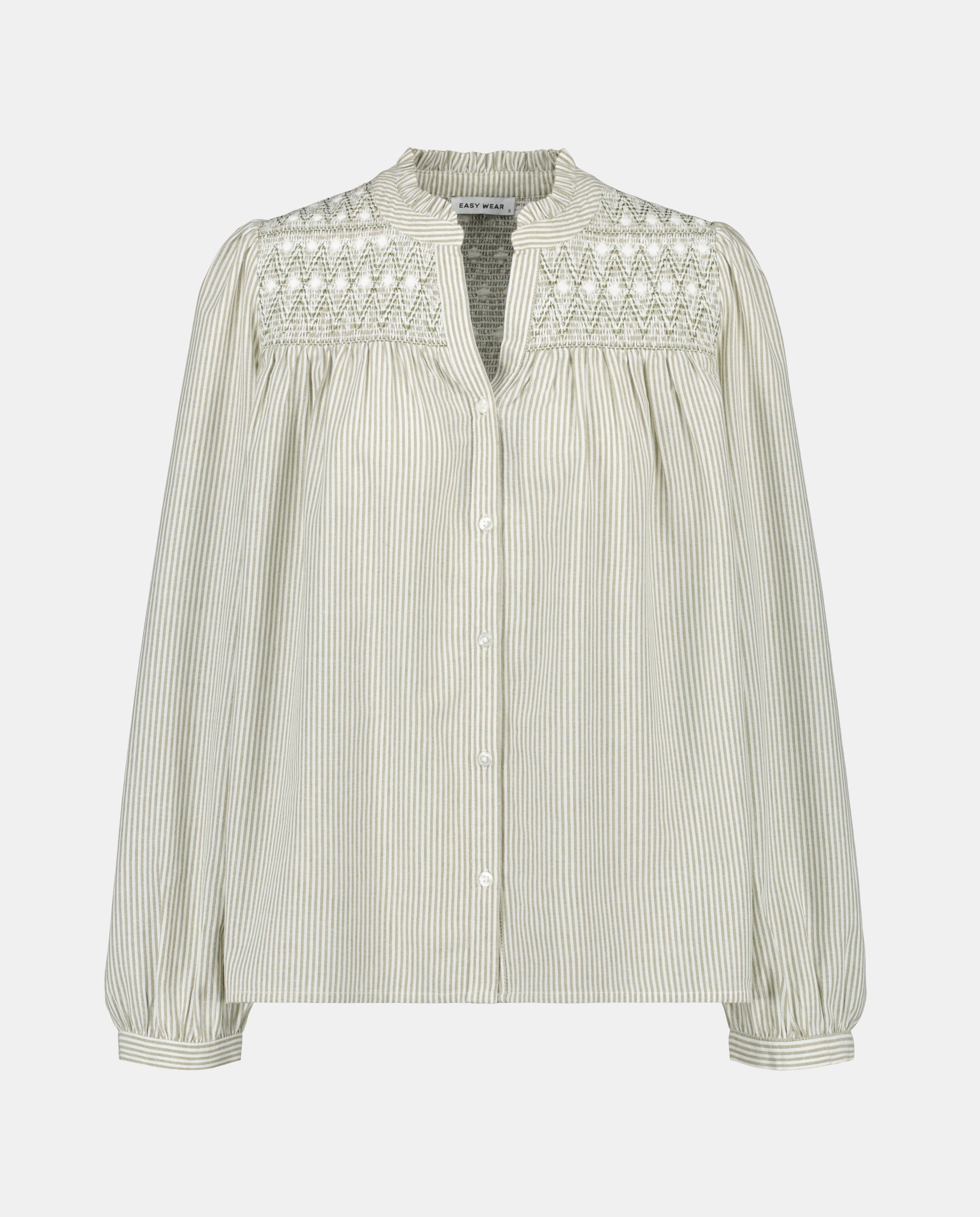 Camisa com Favos de Mel Branco-5