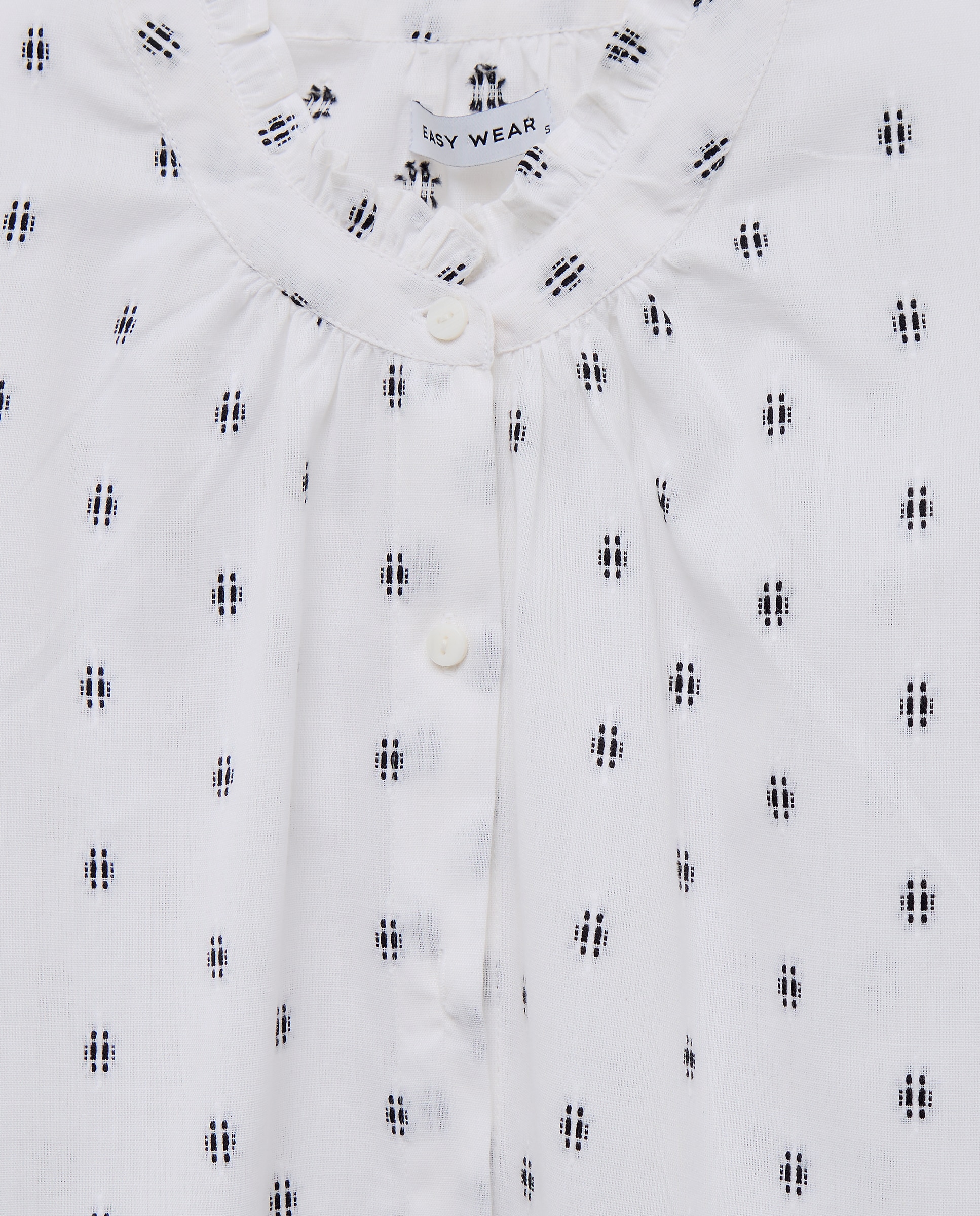 Camisa de Manga Curta Estampada Branco-5
