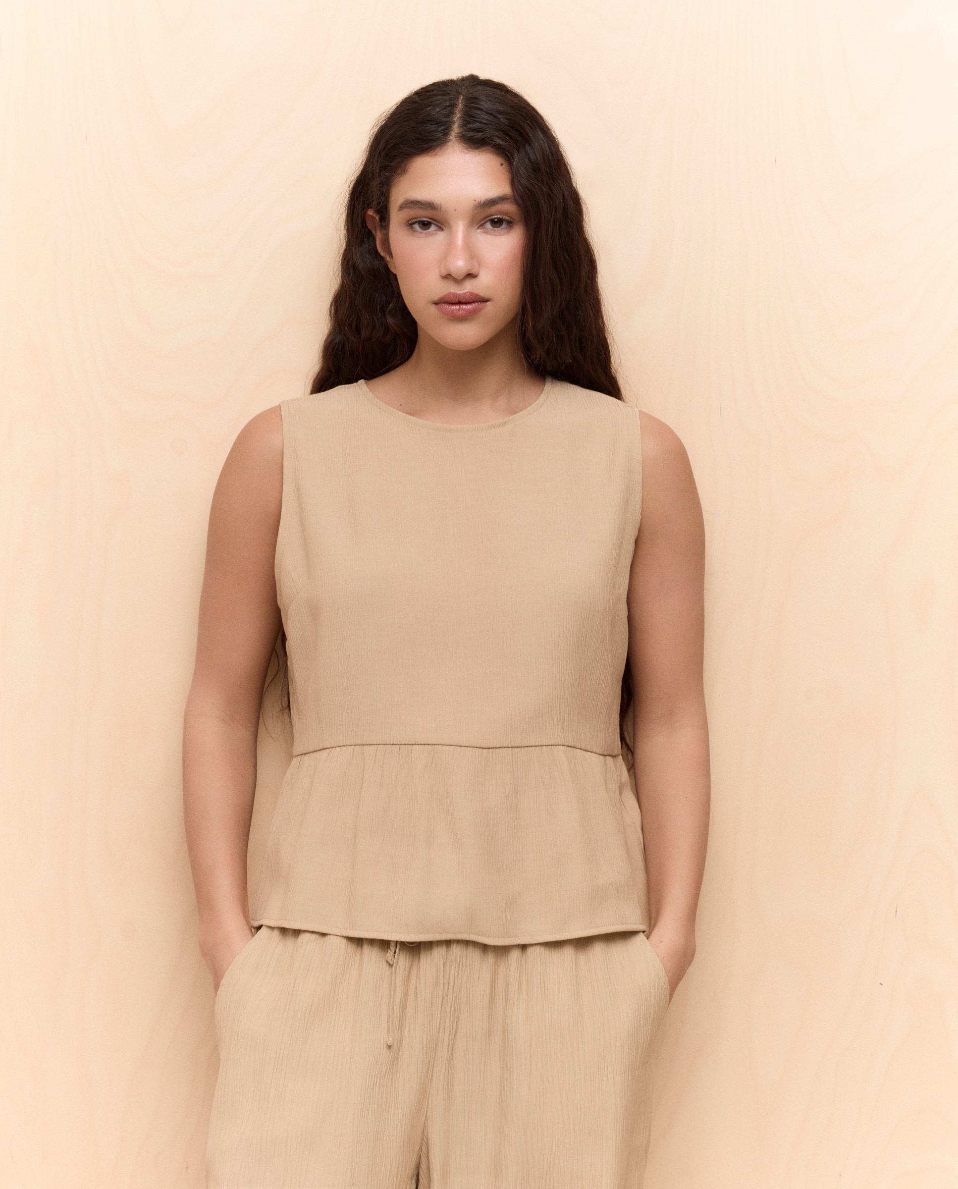 Top Peplum Bege-1