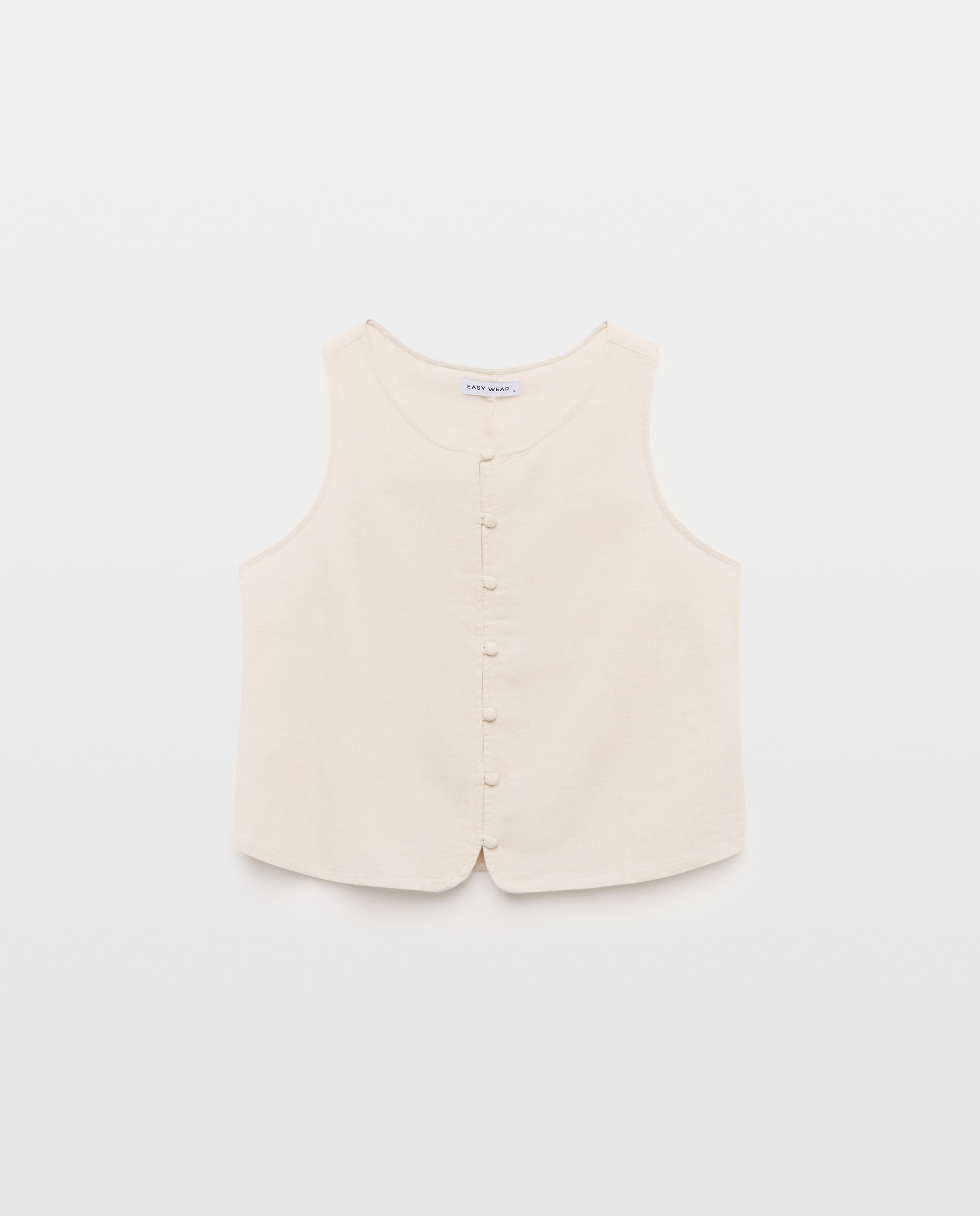 Imagem 0 de Top de Decote Redondo com Linho