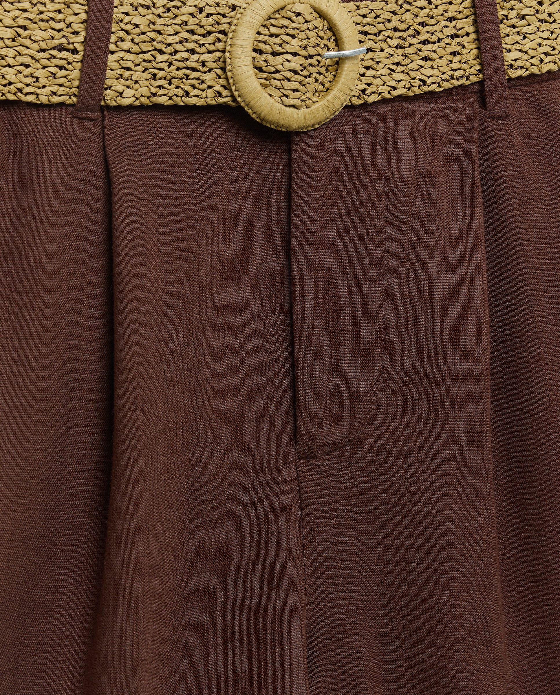 Bermuda de lino de mujer de lino - Easy Wear - Marrón Marrón-5