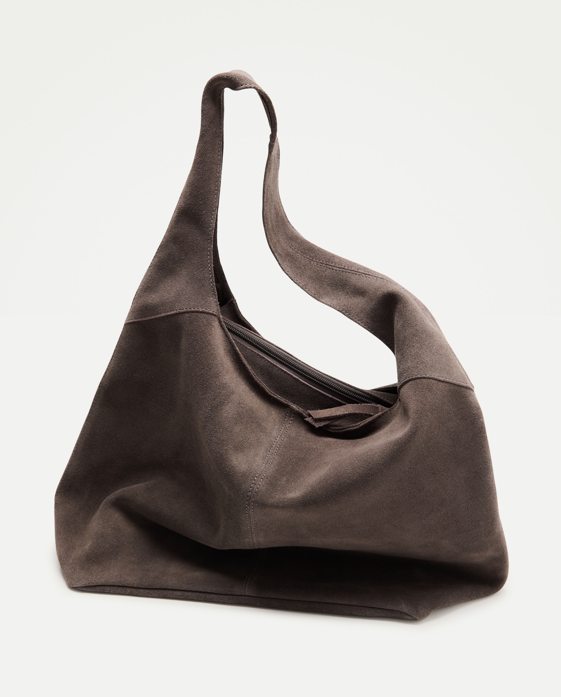 Mala Hobo em Pele Cinzento-claro-5