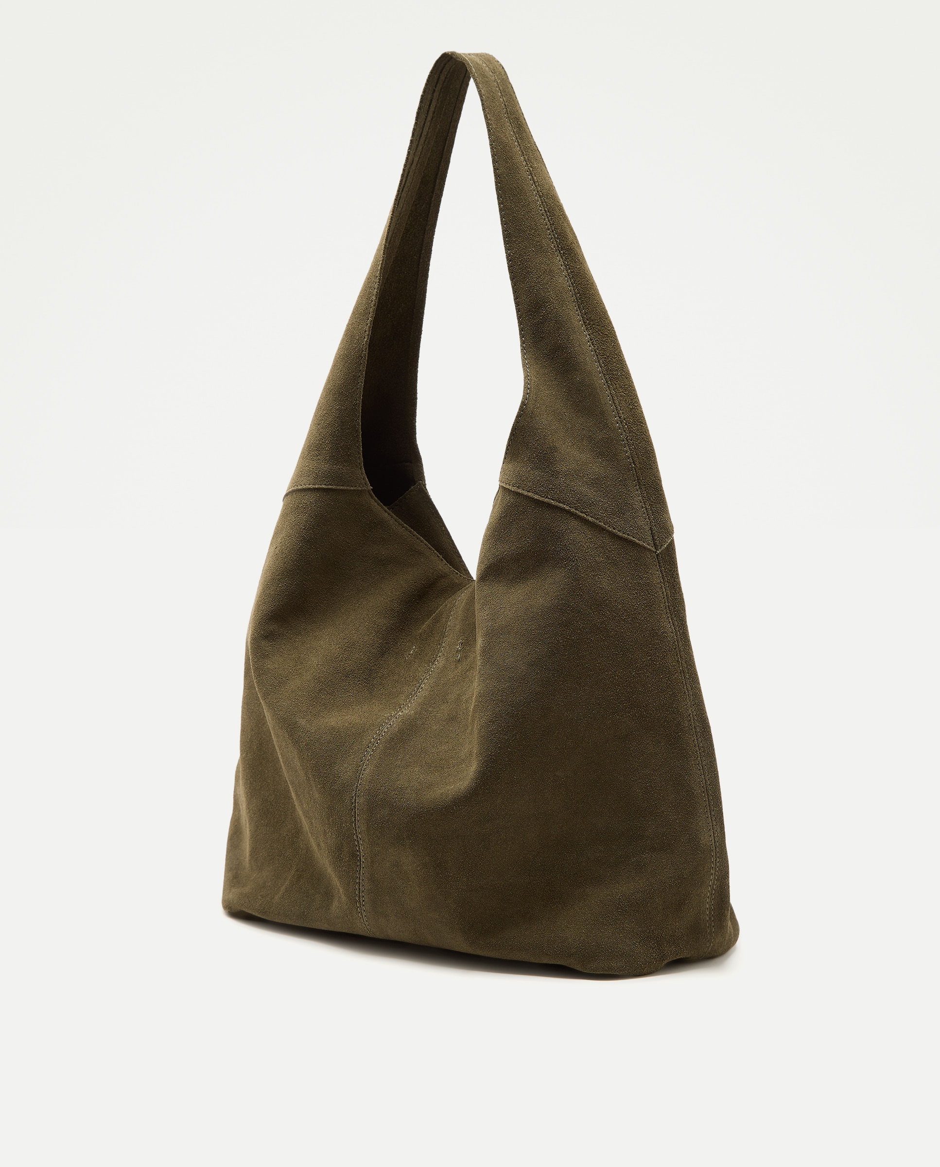 Mala Hobo em Pele com Fecho de Correr Verde-2
