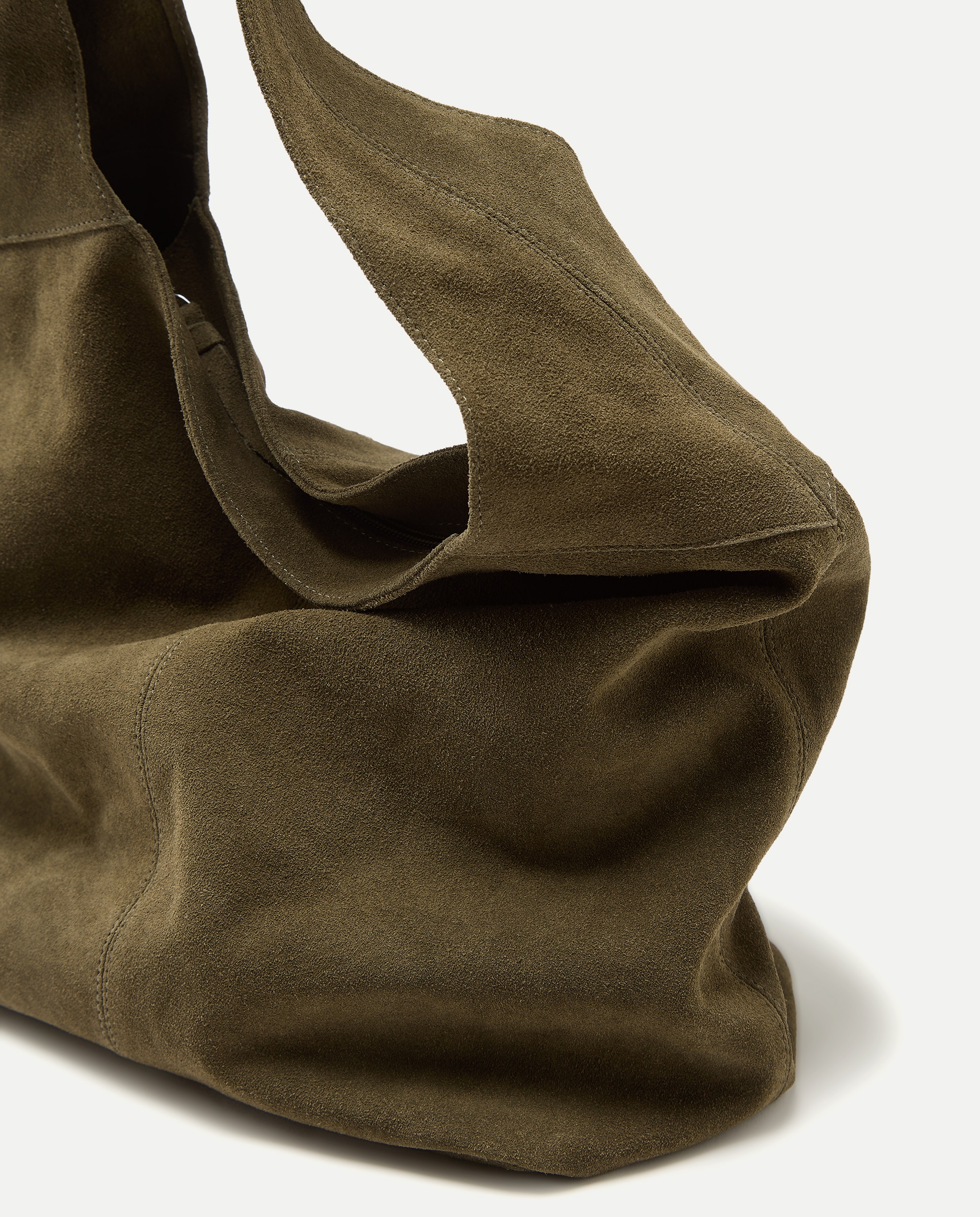 Mala Hobo em Pele com Fecho de Correr Verde-3