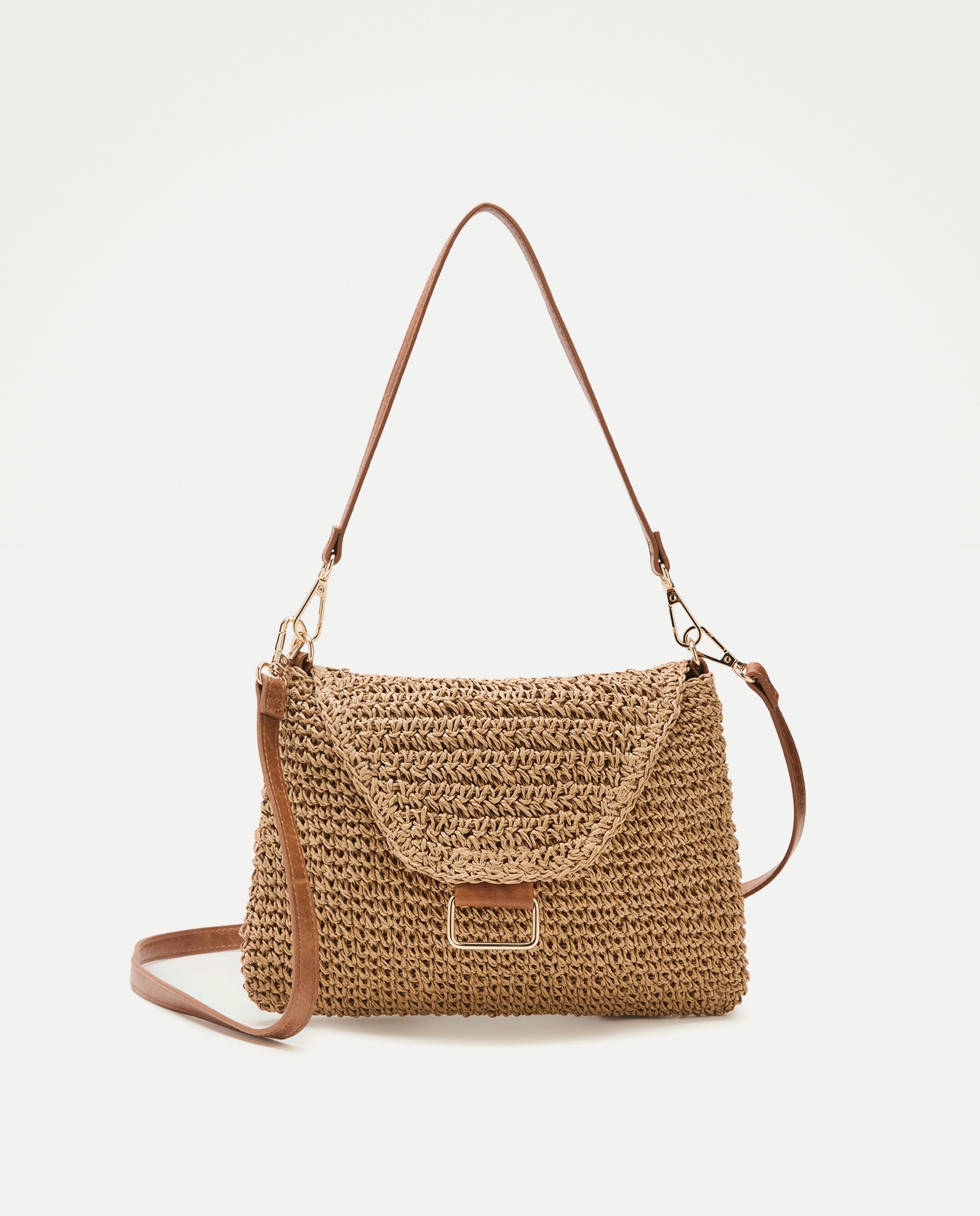 Imagem 0 de Mala a Tiracolo de Ráfia com Duas Alças