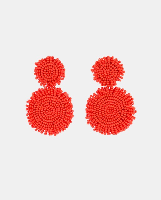 Pendientes redondos con abalorios de mujer