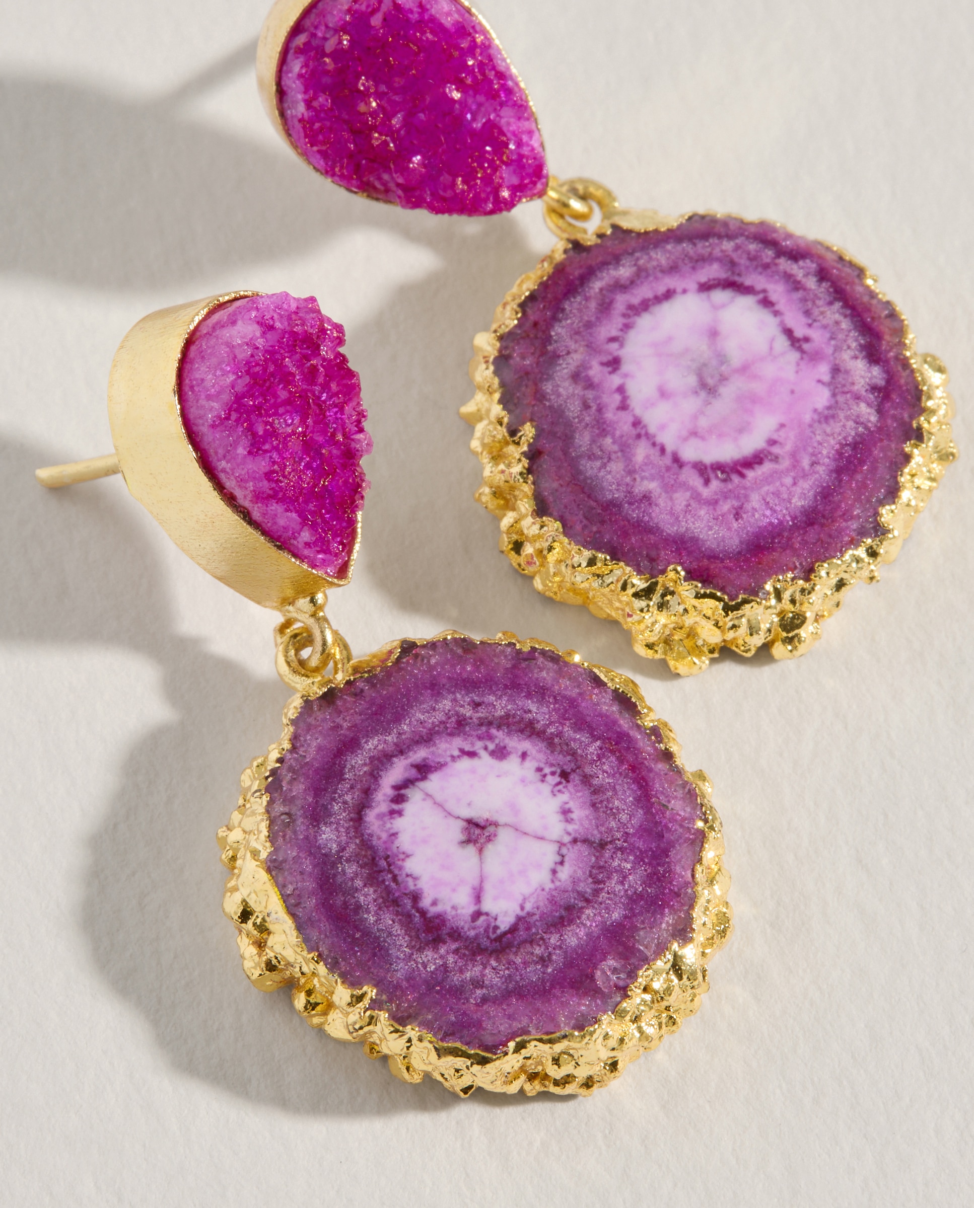 Brincos de Quartzo Natural 390 Ouro-2