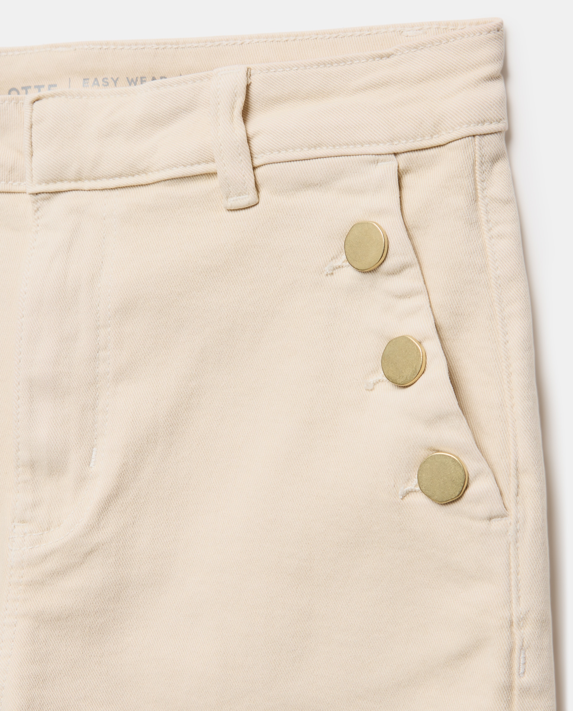 Pantalón de mujer crop culotte abotonado - Easy Wear - 120 Crudo 120 Crudo-5