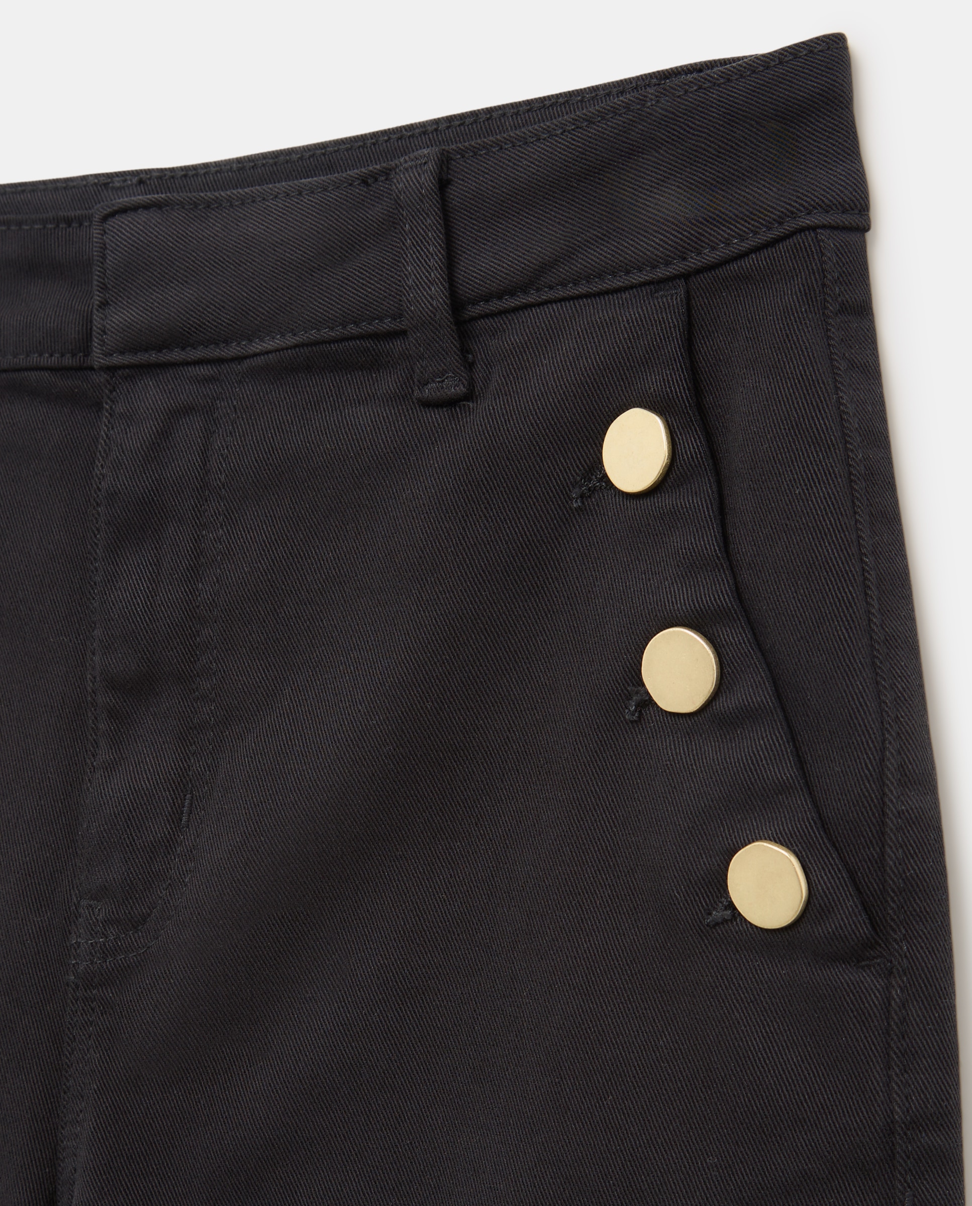 Pantalón de mujer crop culotte abotonado - Easy Wear - Negro Negro-5