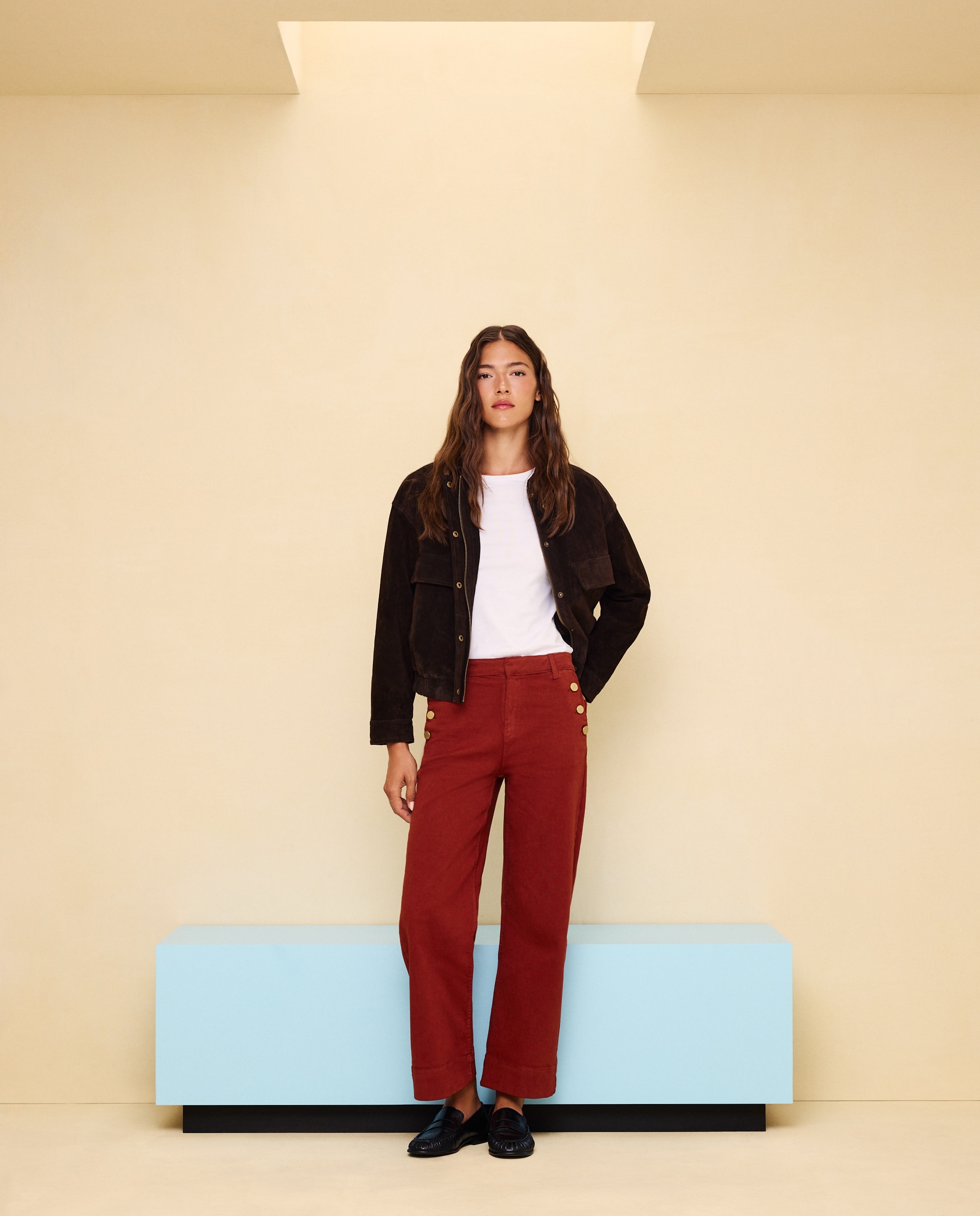 Pantalón de mujer crop culotte abotonado - Easy Wear - 790 Bronce 790 Bronce-1