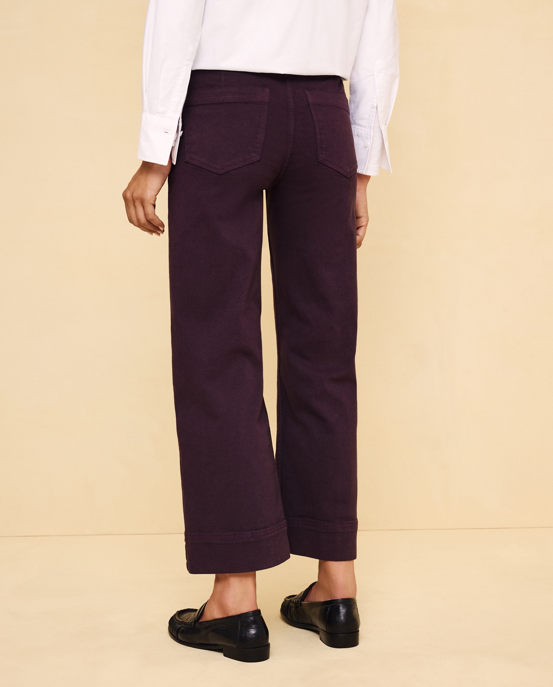 Pantalón de mujer crop culotte abotonado - Easy Wear - 291 Berenjena 291 Berenjena-3