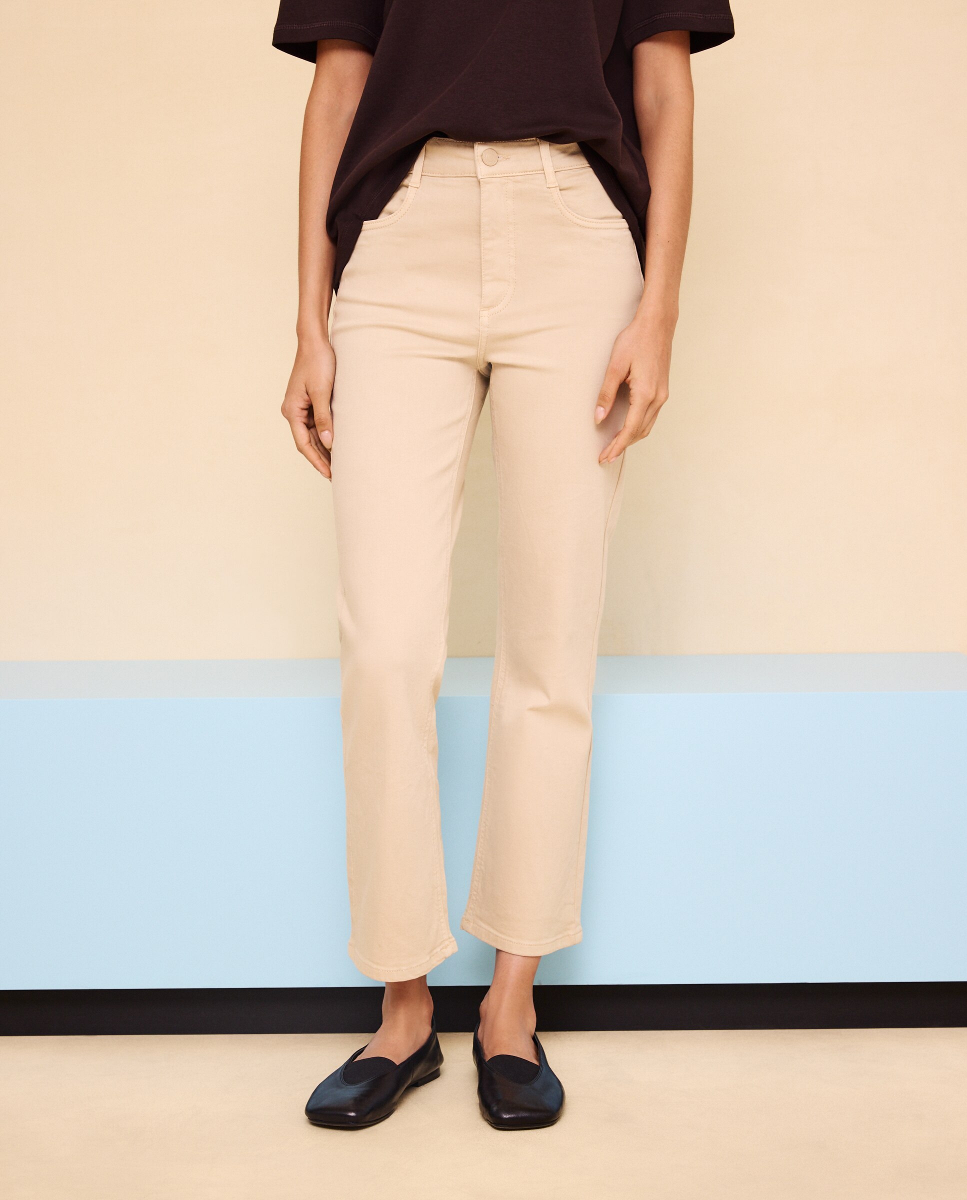 Pantalón de mujer crop flare - Easy Wear - Tostado Tostado-2