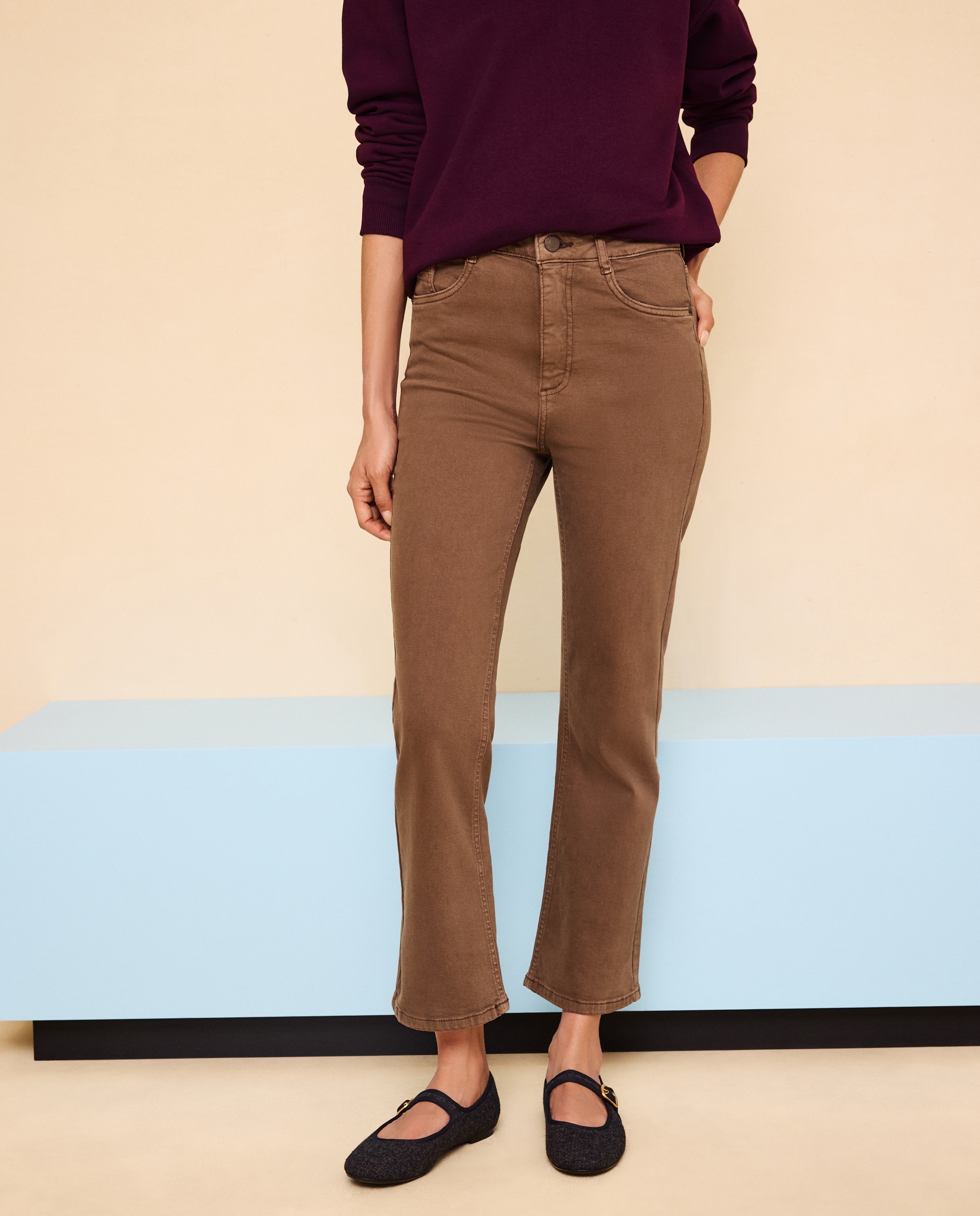 Pantalón de mujer crop flare - Easy Wear - 520 Kaki 520 Kaki-2
