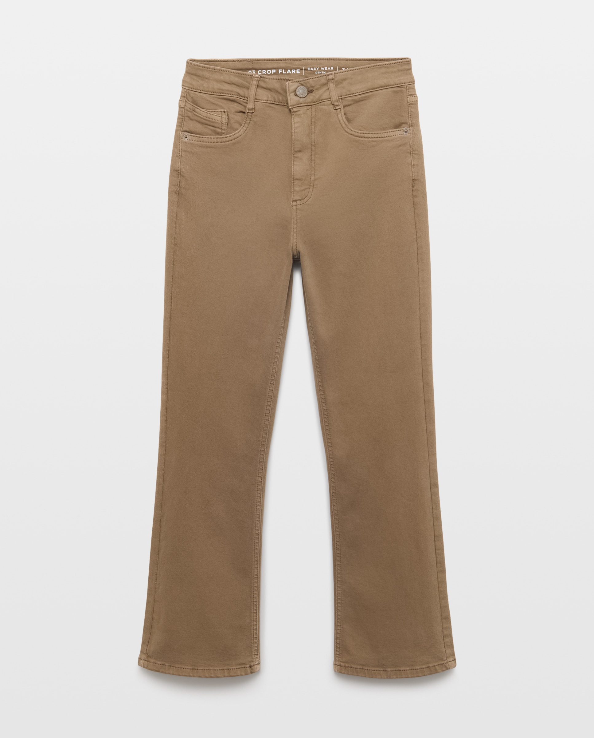 Pantalón de mujer crop flare - Easy Wear - 520 Kaki 520 Kaki-4