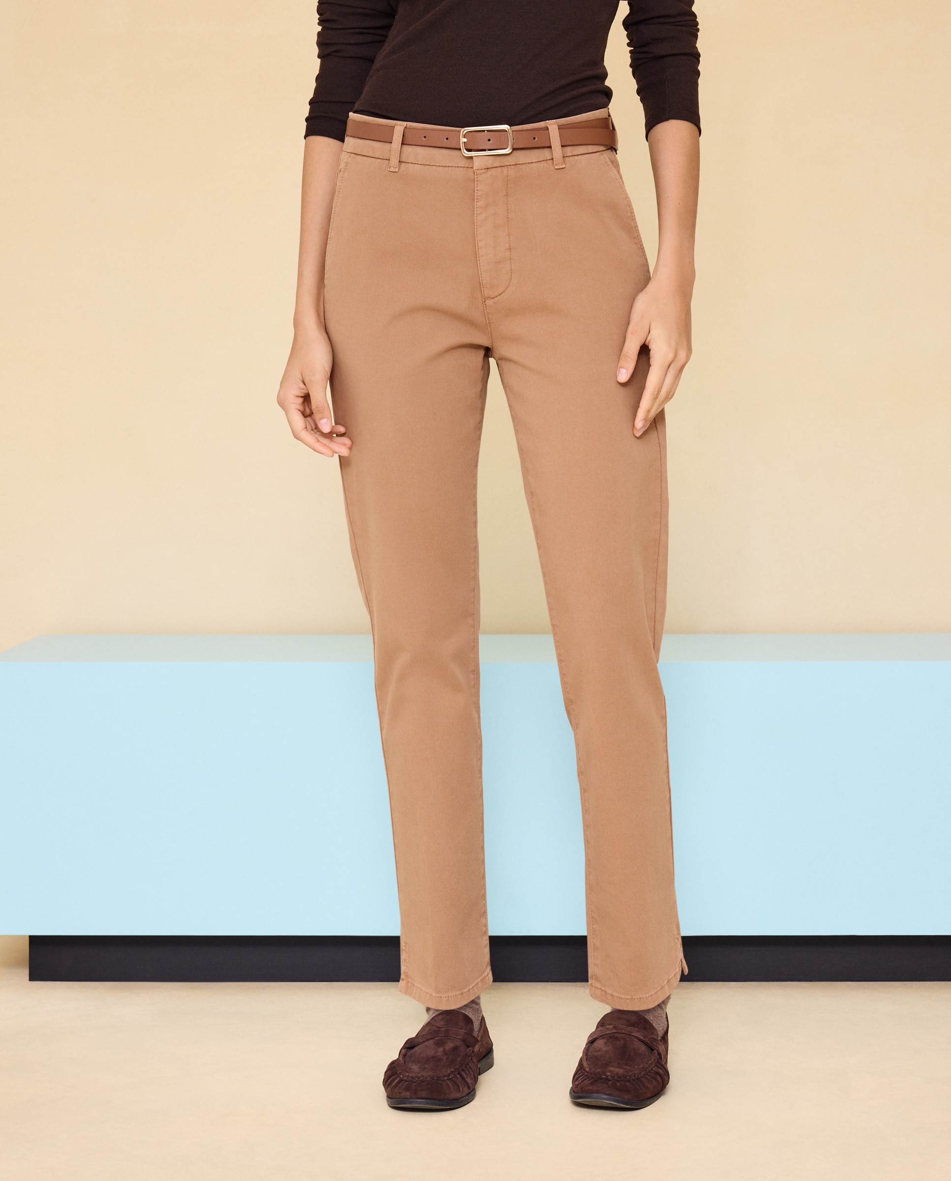 Imagen 2 de Pantalón chino de mujer con cinturón - Easy Wear - Beige Beige