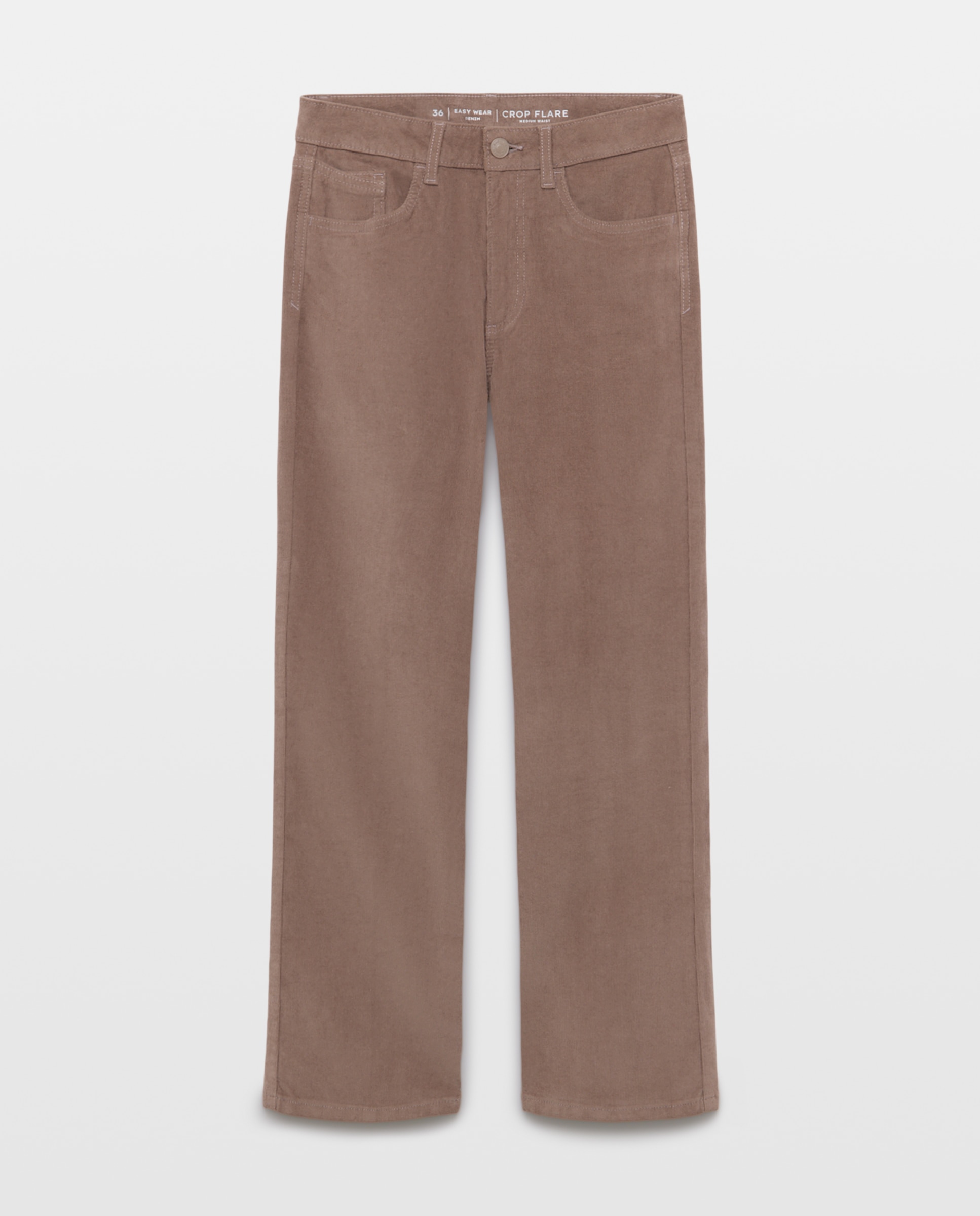 Imagen 4 de Pantalón pana de mujer crop flare - Easy Wear - Visón claro Visón claro