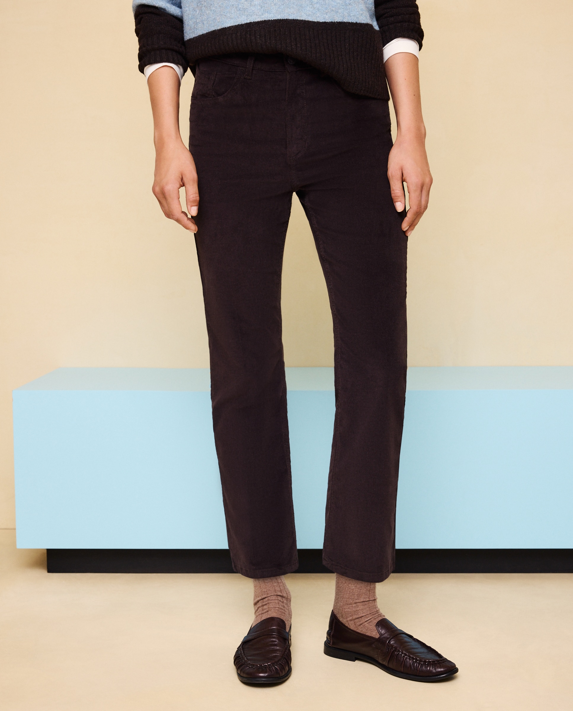Imagen 2 de Pantalón pana de mujer crop flare - Easy Wear - Marrón Marrón