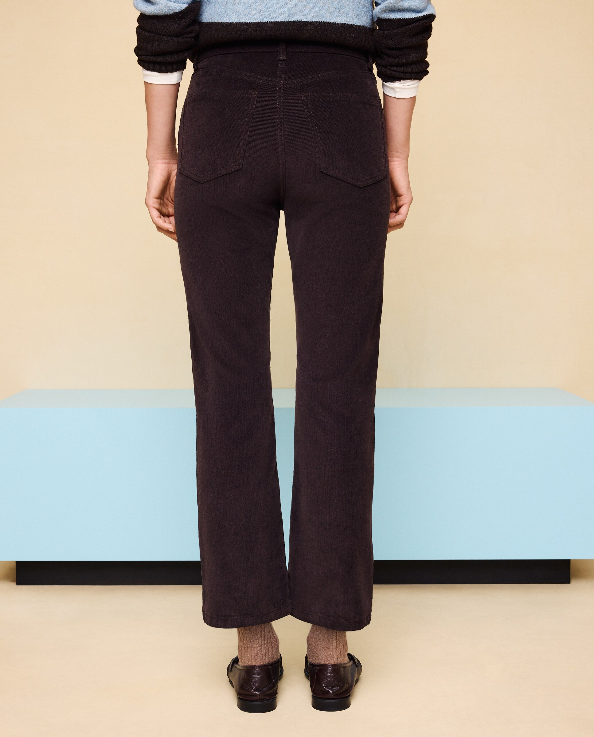 Imagen 3 de Pantalón pana de mujer crop flare - Easy Wear - Marrón Marrón