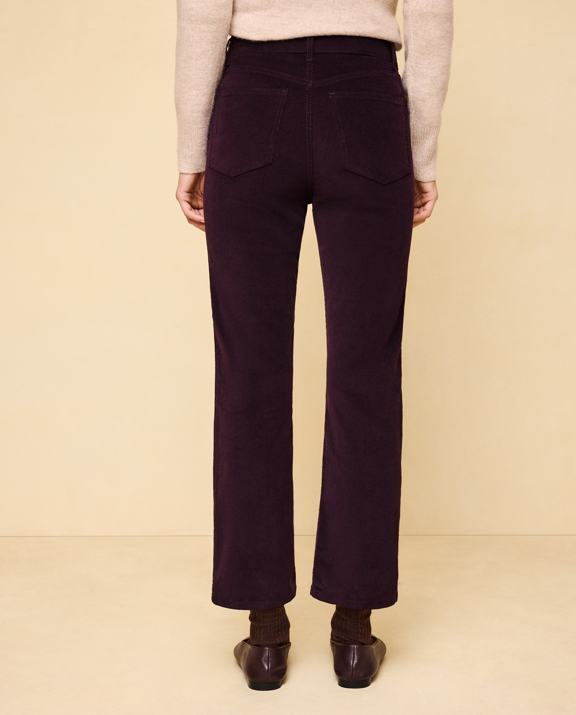 Imagen 3 de Pantalón pana de mujer crop flare - Easy Wear - Ciruela Ciruela
