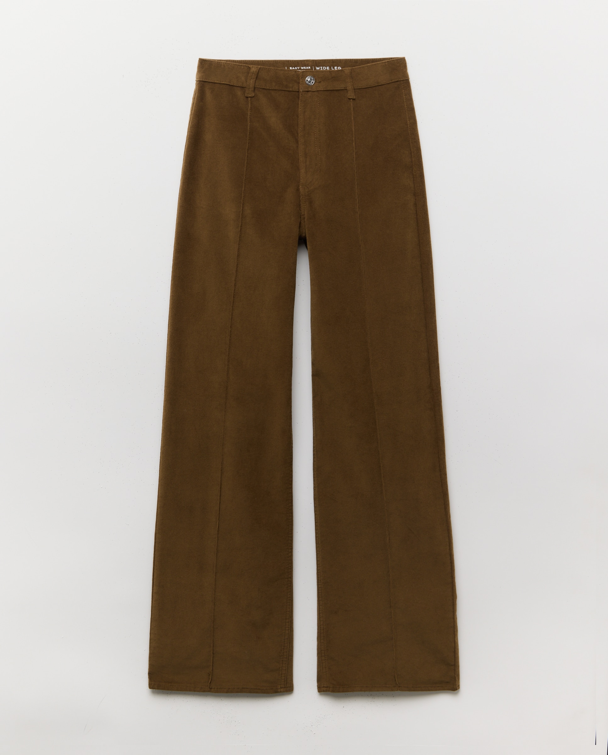 Pantalón pana de mujer wideleg con costura central - Easy Wear - 560 Oliva 560 Oliva-4