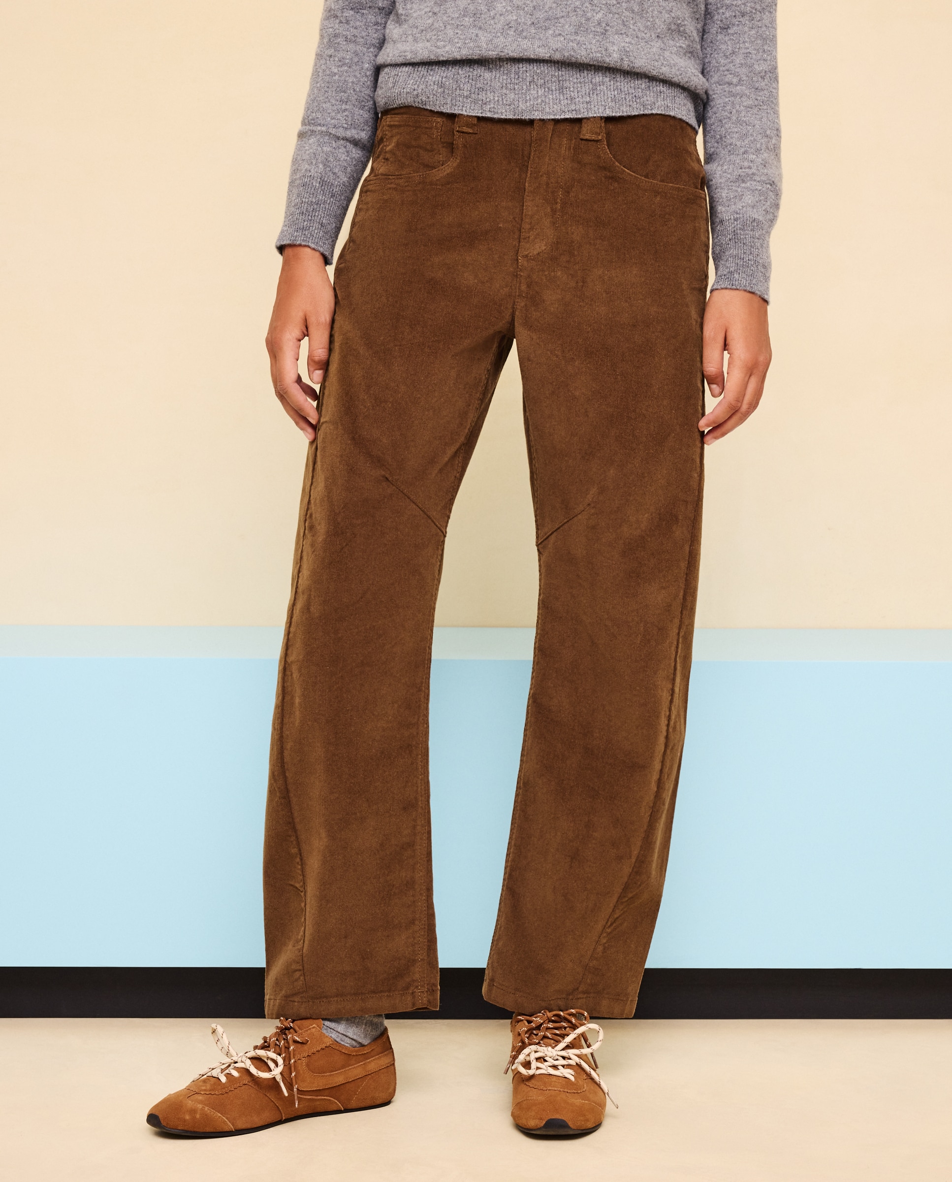 Pantalón pana de mujer barrel - Easy Wear - 560 Oliva 560 Oliva-2